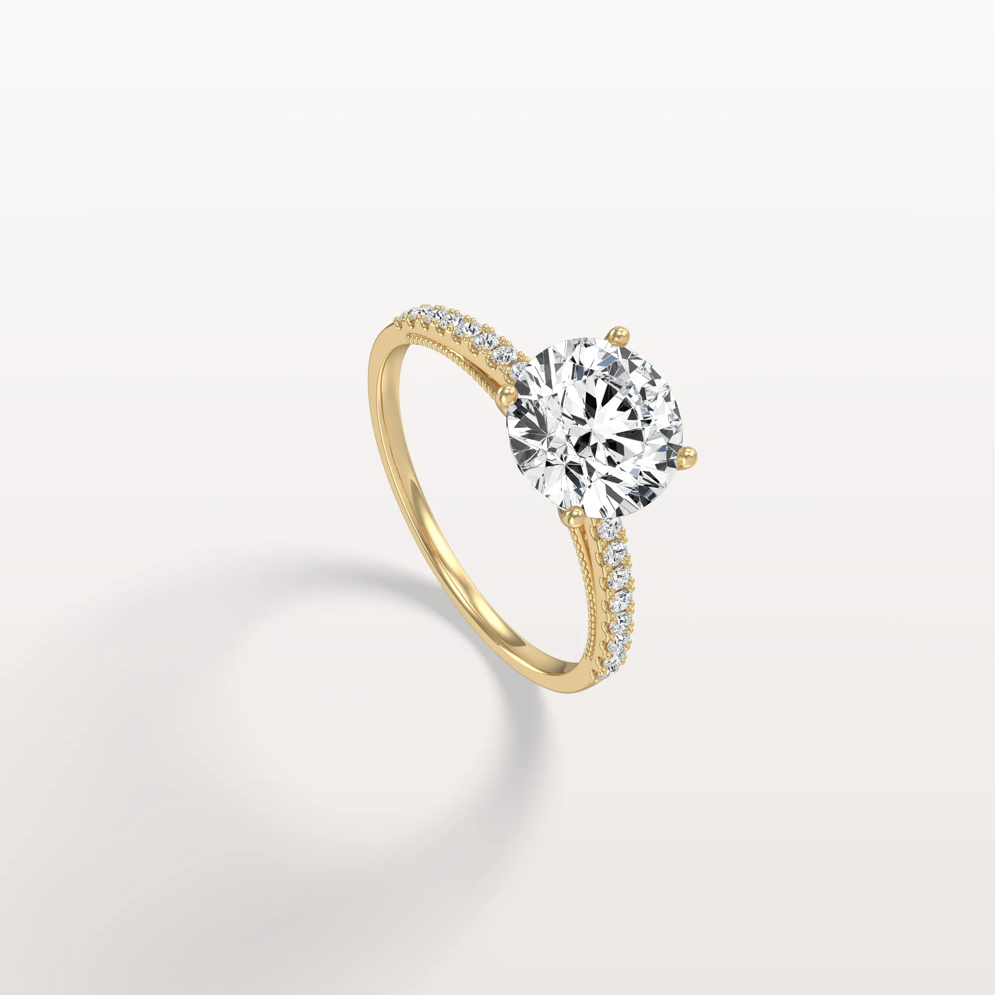 Kaia丨2CT Lab Diamond Pave Hidden Halo Ring-Cathedral Ring - Image 6