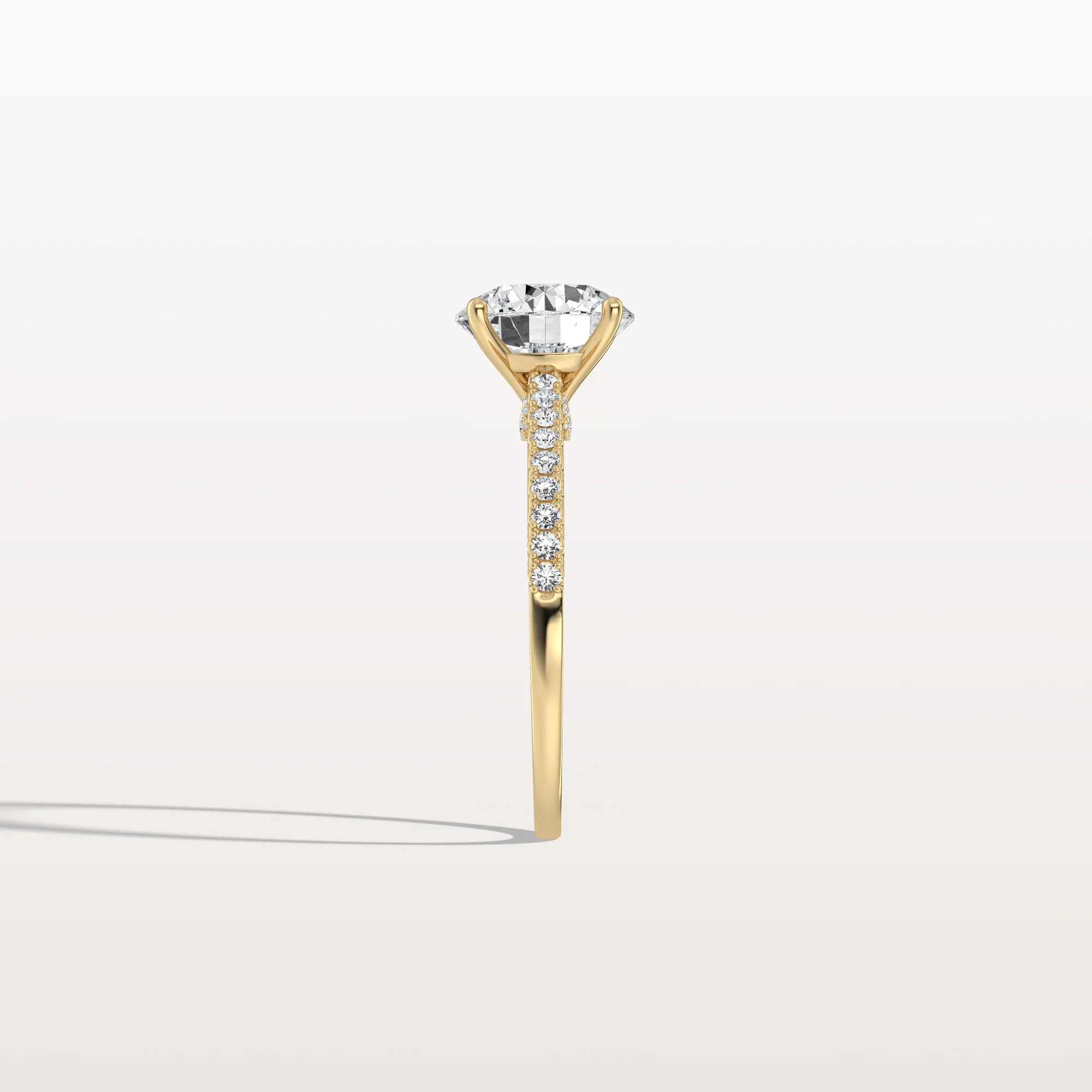 Kaia丨2CT Lab Diamond Pave Hidden Halo Ring-Cathedral Ring - Image 7