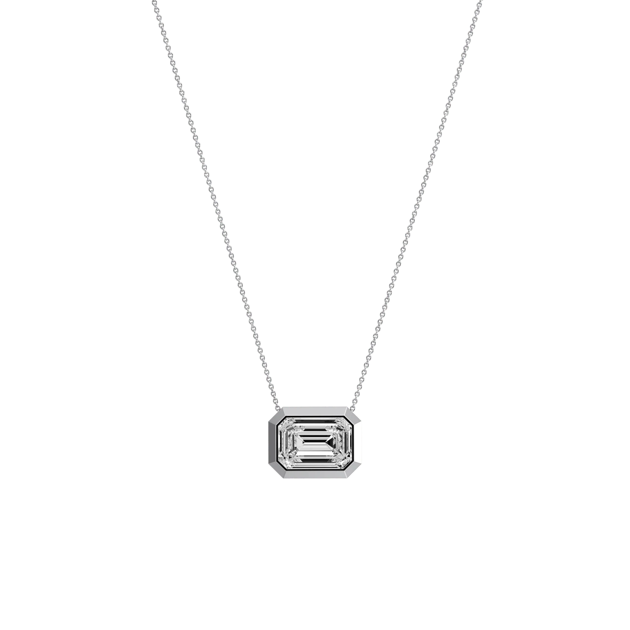 2CT Lab Grown Diamond Bezel Set Pendant Neckalce In 14K Solid Gold/Platinum - Image 20