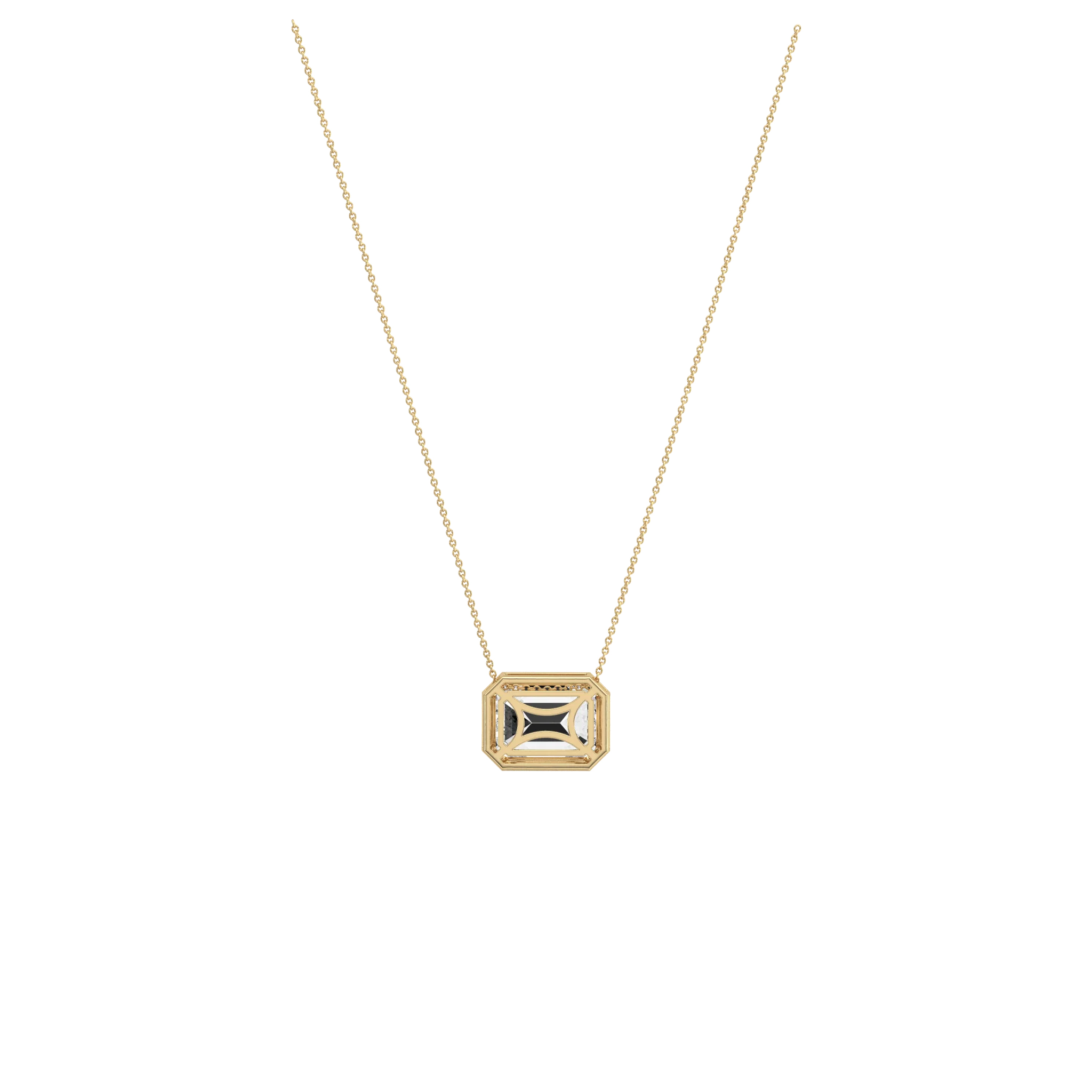 2CT Lab Grown Diamond Bezel Set Pendant Neckalce In 14K Solid Gold/Platinum - Image 6