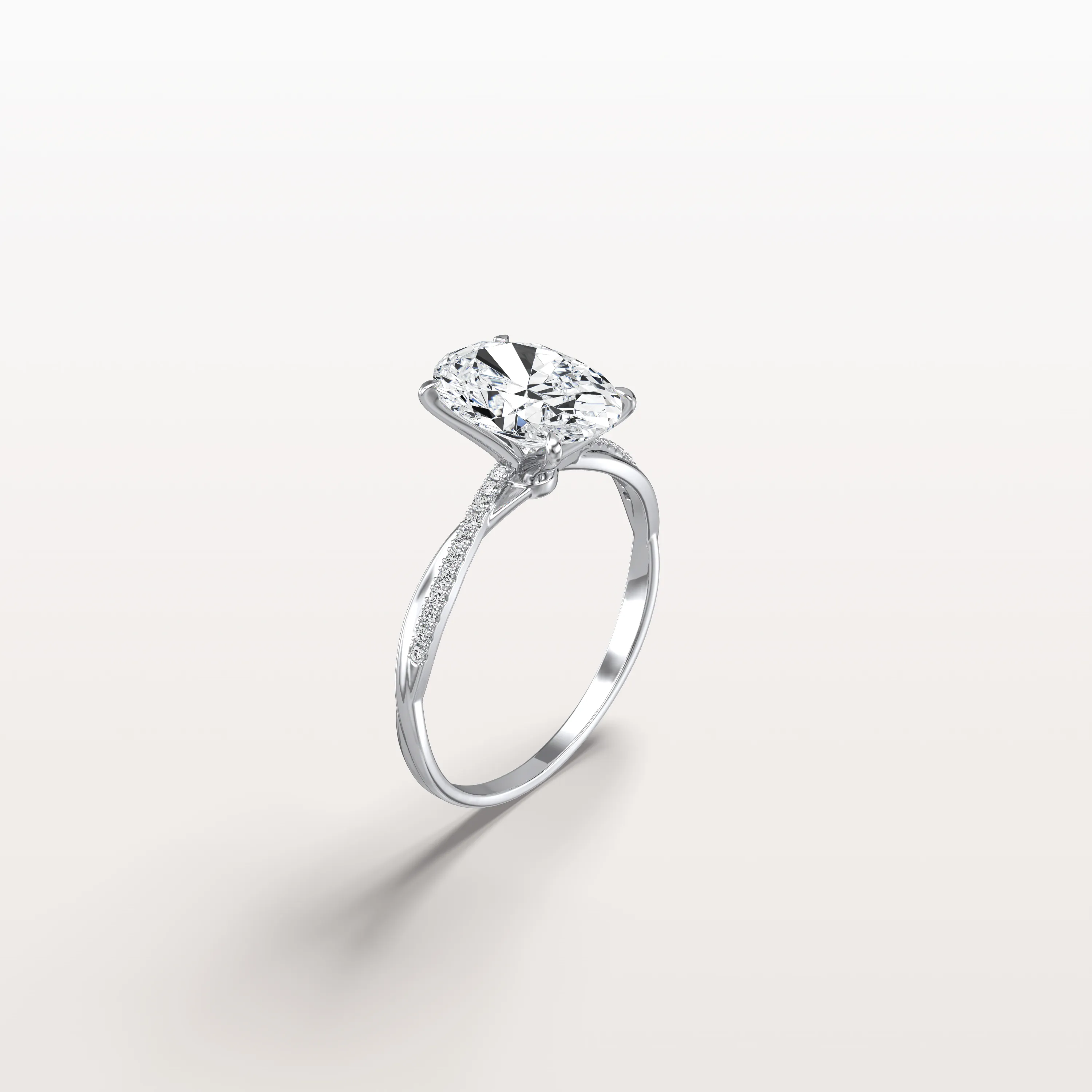 Amara丨2CT Oval Cut Lab Diamond Twisted Engagement Ring In Solid Gold/Platinum - Image 13