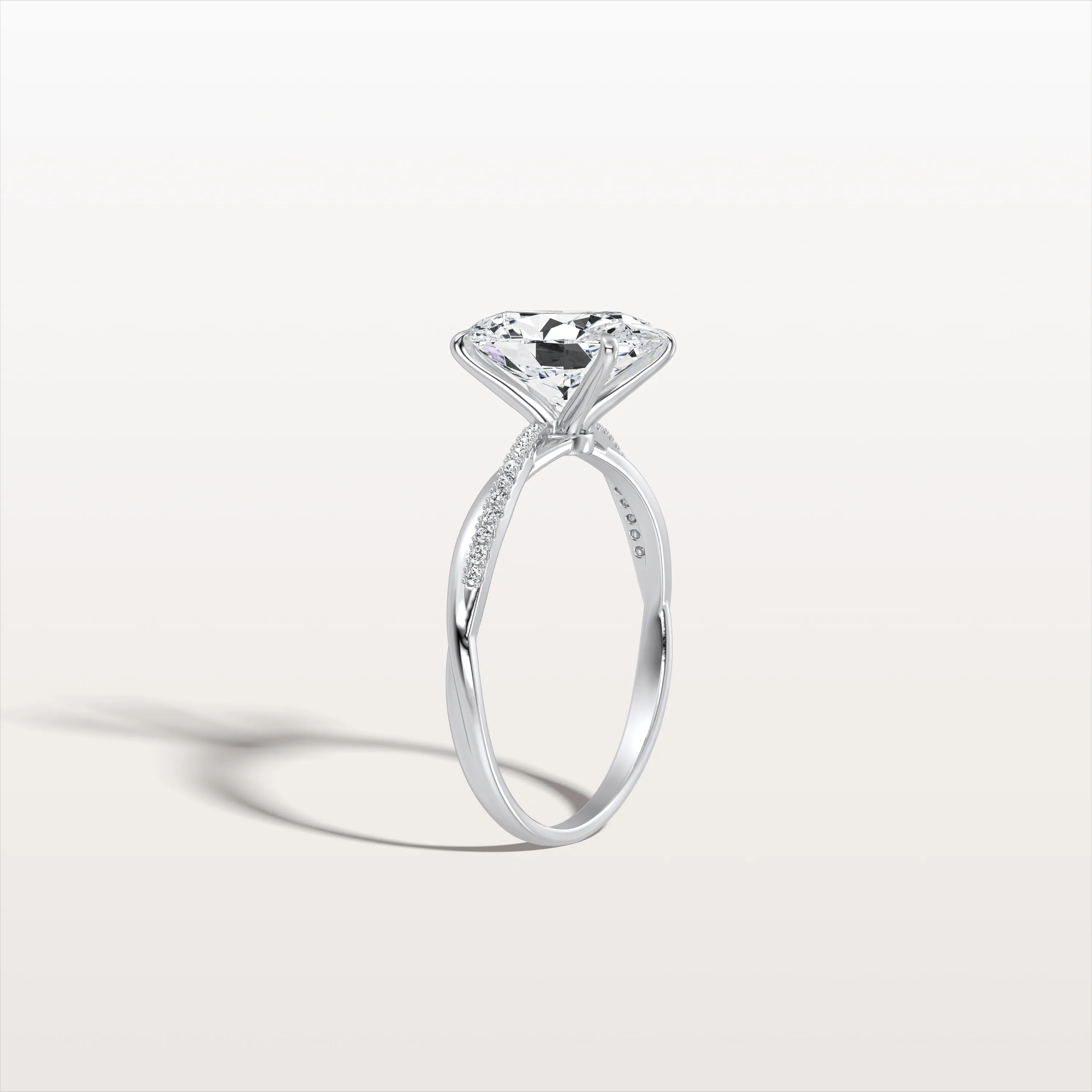Amara丨2CT Oval Cut Lab Diamond Twisted Engagement Ring In Solid Gold/Platinum - Image 16