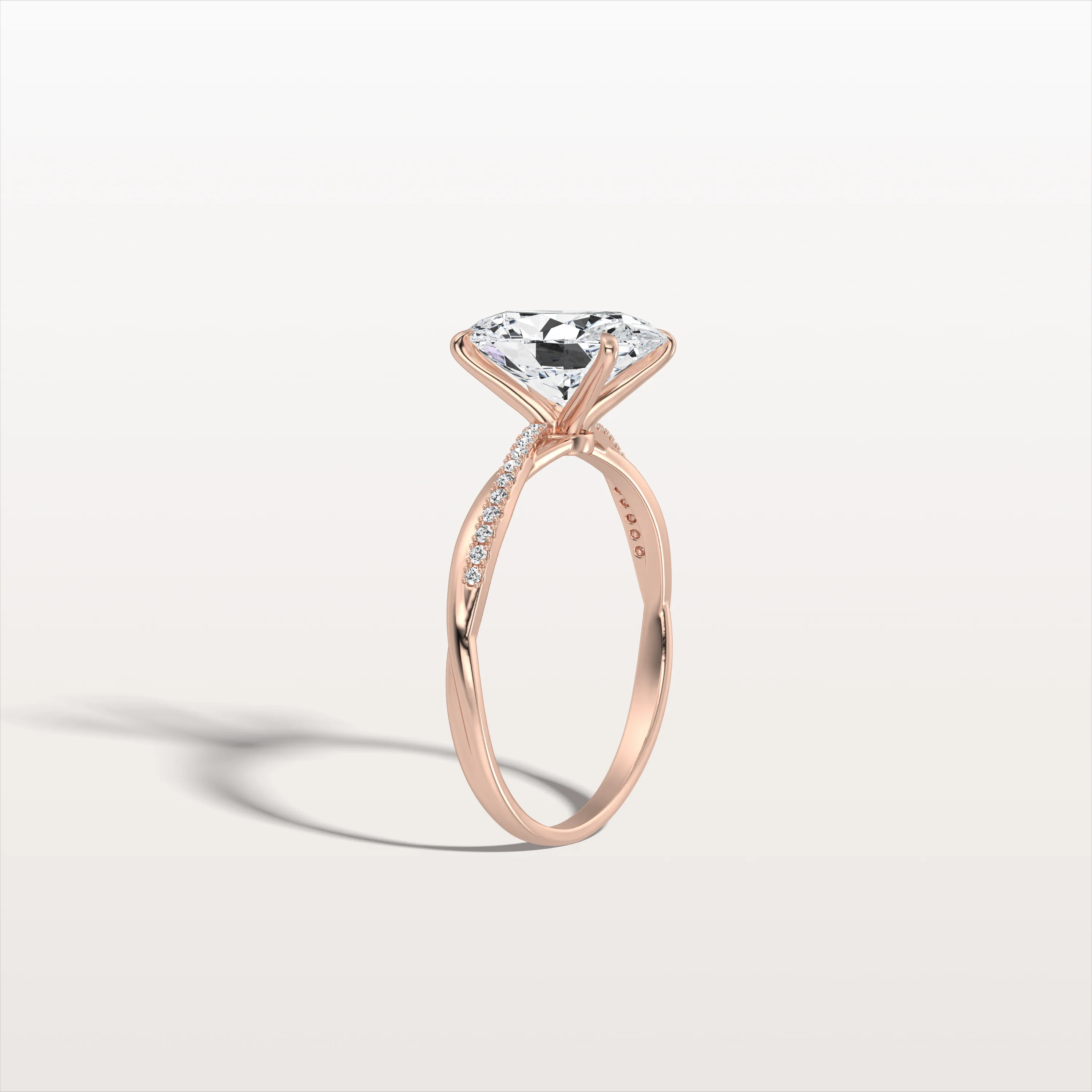 Amara丨2CT Oval Cut Lab Diamond Twisted Engagement Ring In Solid Gold/Platinum - Image 24