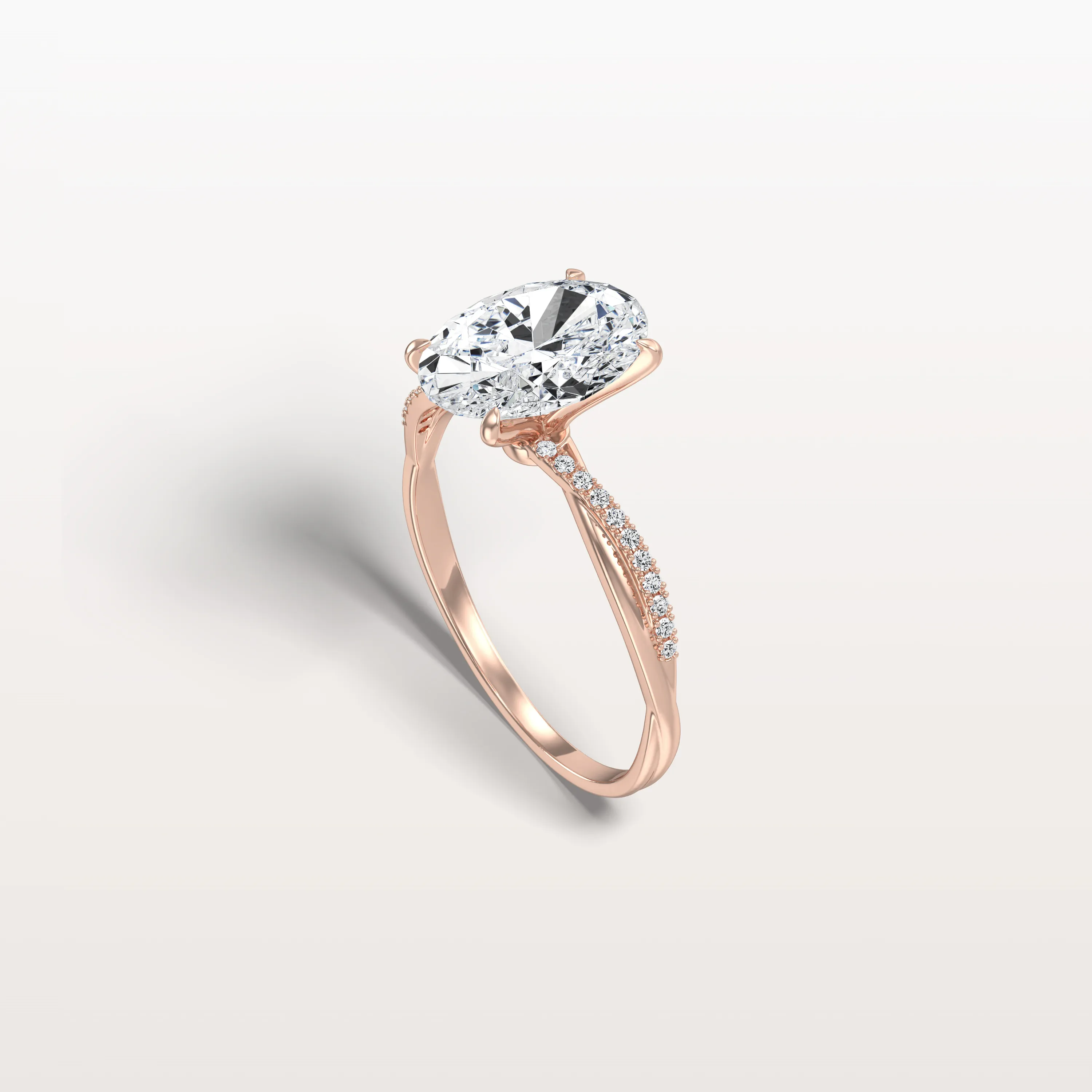 Amara丨2CT Oval Cut Lab Diamond Twisted Engagement Ring In Solid Gold/Platinum - Image 25