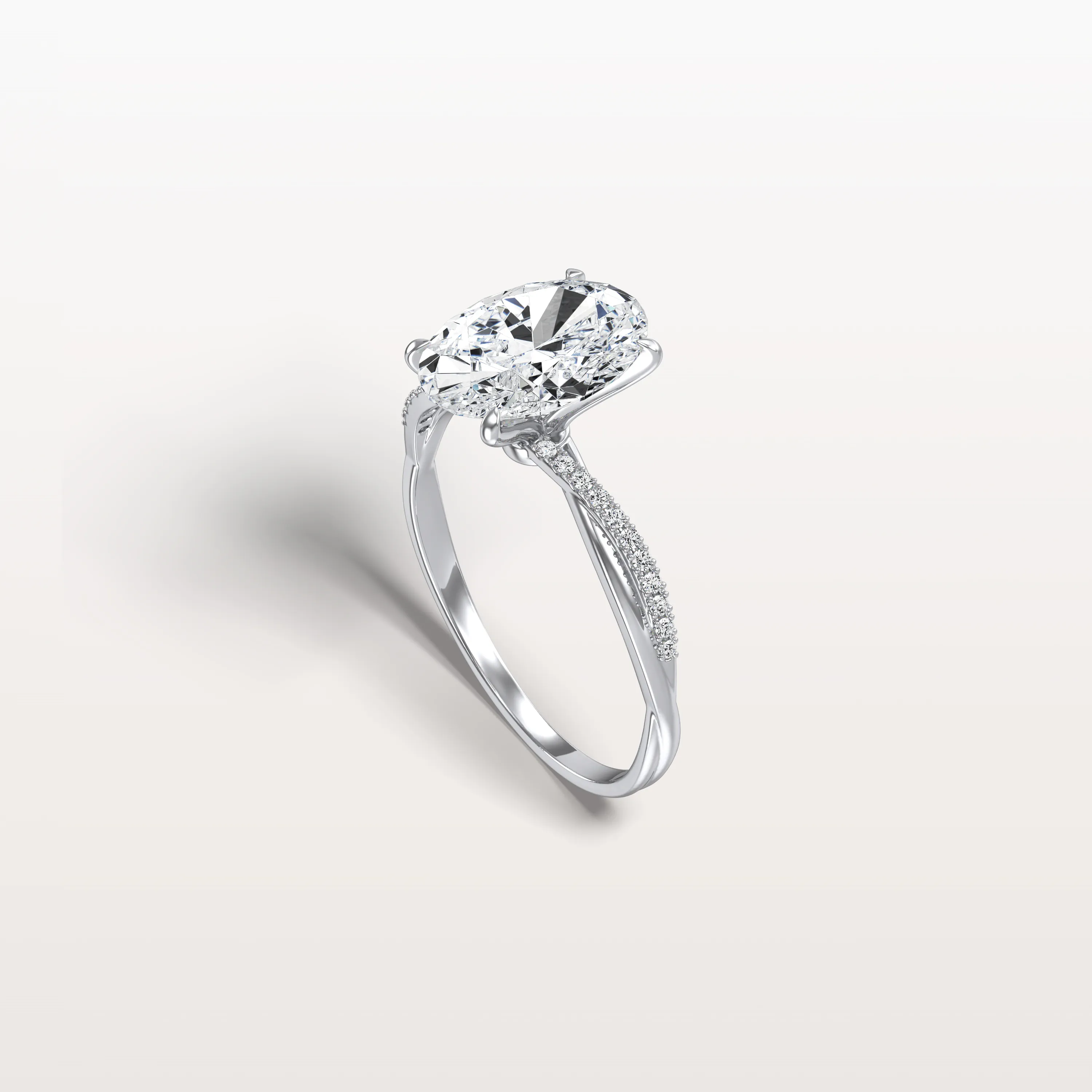 Amara丨2CT Oval Cut Lab Diamond Twisted Engagement Ring In Solid Gold/Platinum - Image 33