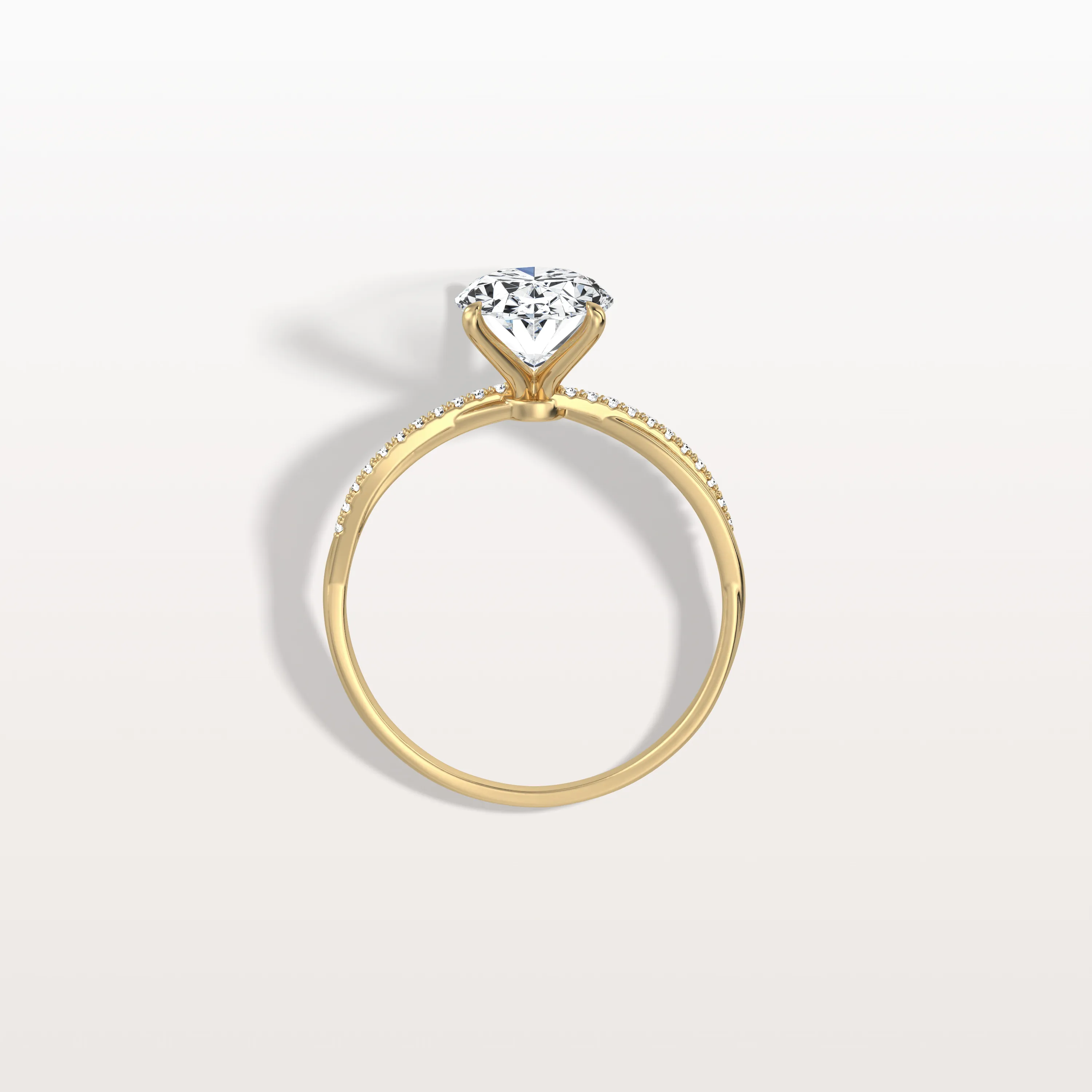 Amara丨2CT Oval Cut Lab Diamond Twisted Engagement Ring In Solid Gold/Platinum - Image 5