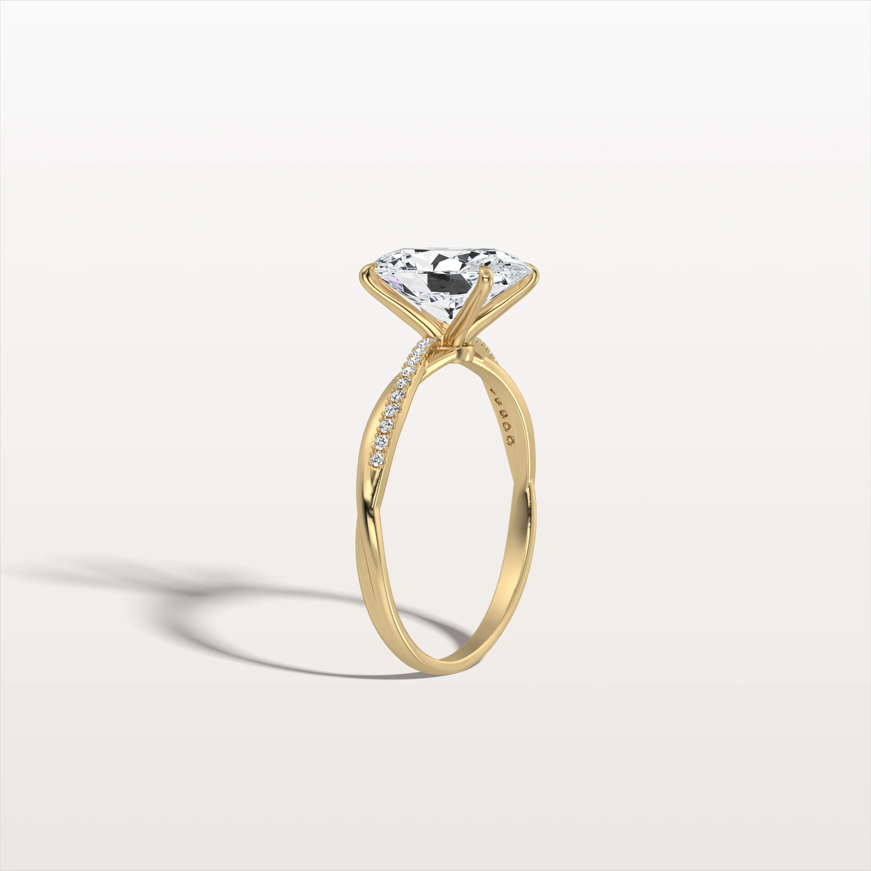 Amara丨2CT Oval Cut Lab Diamond Twisted Engagement Ring In Solid Gold/Platinum - Image 7
