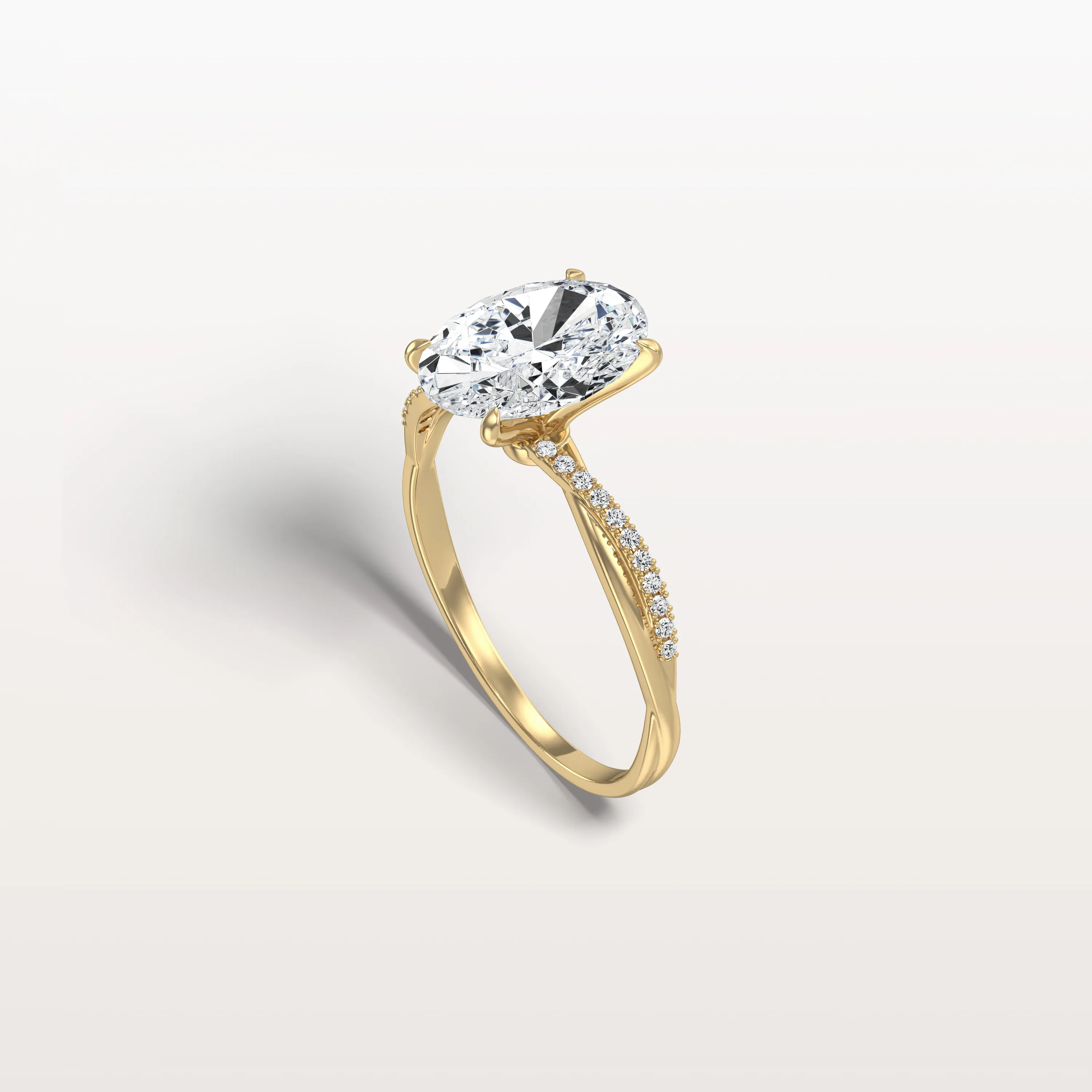 Amara丨2CT Oval Cut Lab Diamond Twisted Engagement Ring In Solid Gold/Platinum - Image 8