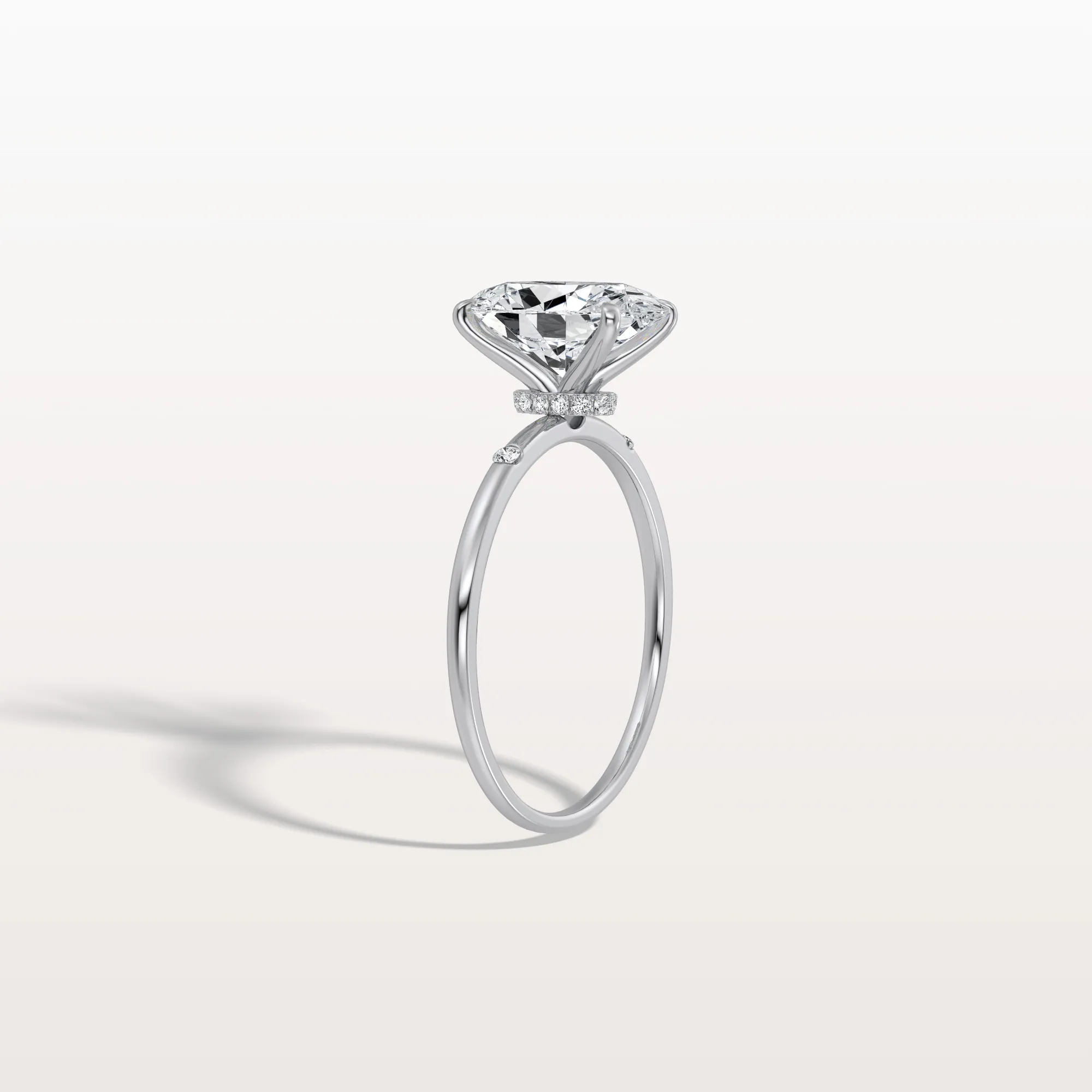 Lucia丨2CT Oval Lab Grown Diamond Hidden Halo Engagement Ring - Image 14