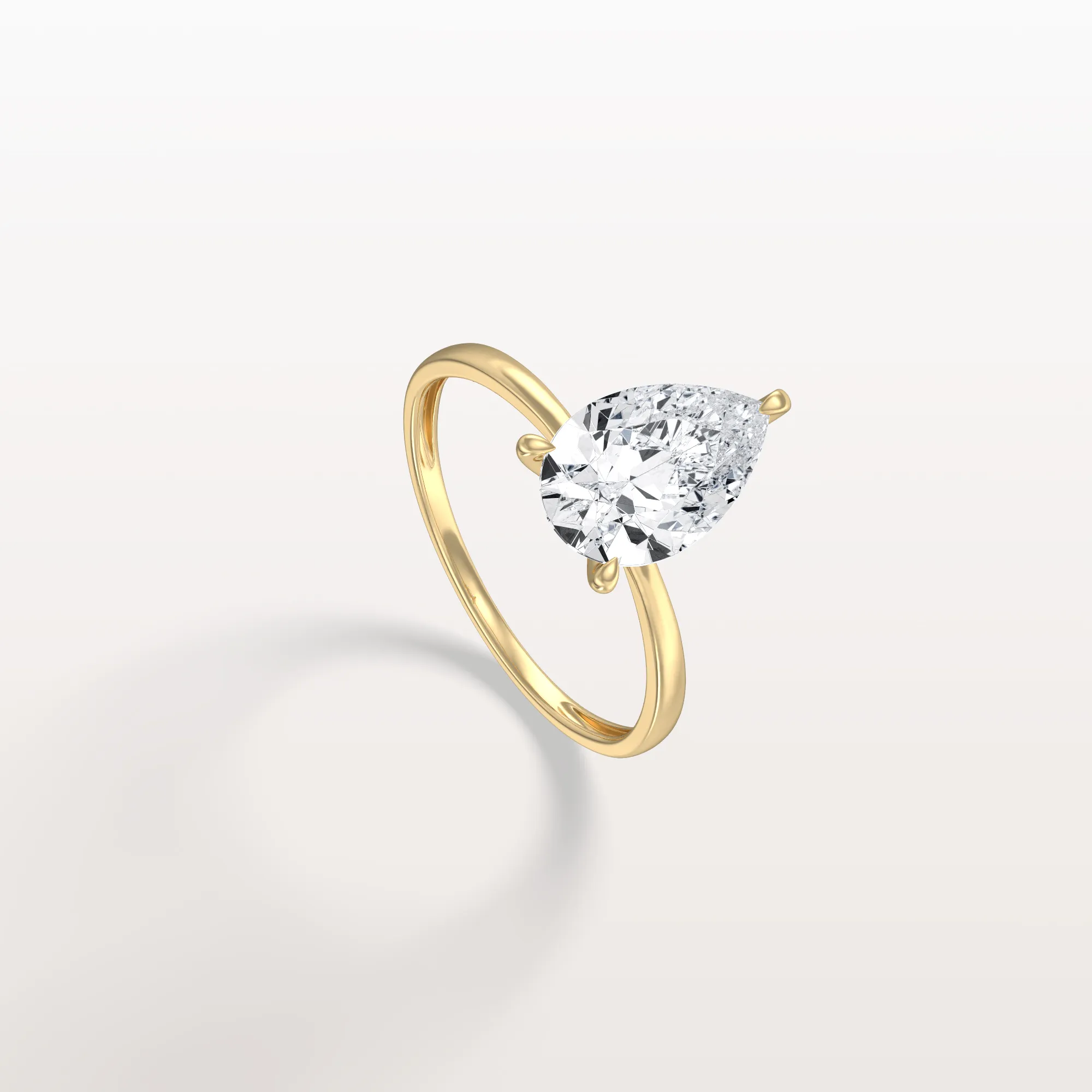 Elise丨2CT Pear Cut Lab Diamond Engagement Ring In 14K Gold - Image 12