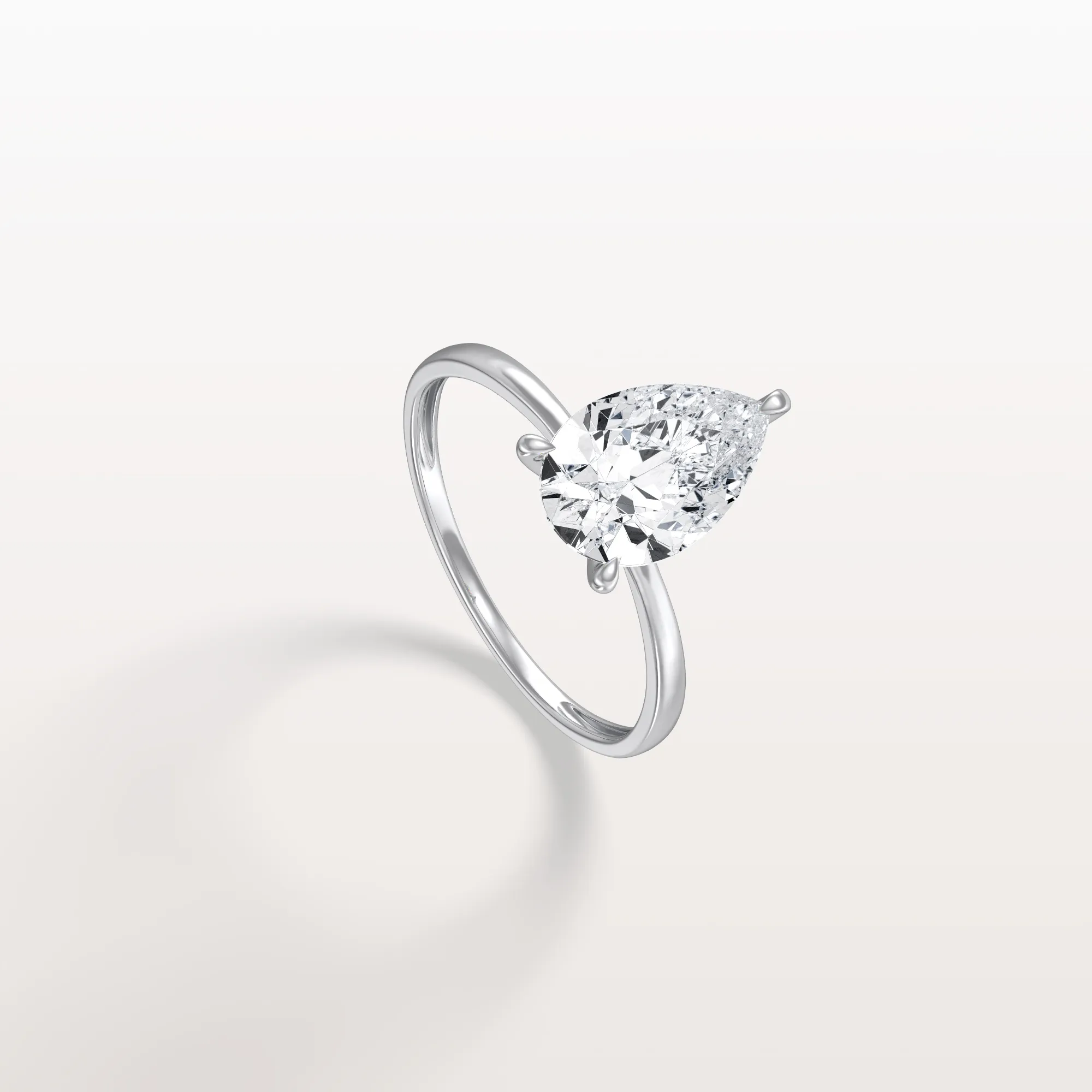 Elise丨2CT Pear Cut Lab Diamond Engagement Ring In 14K Gold - Image 4