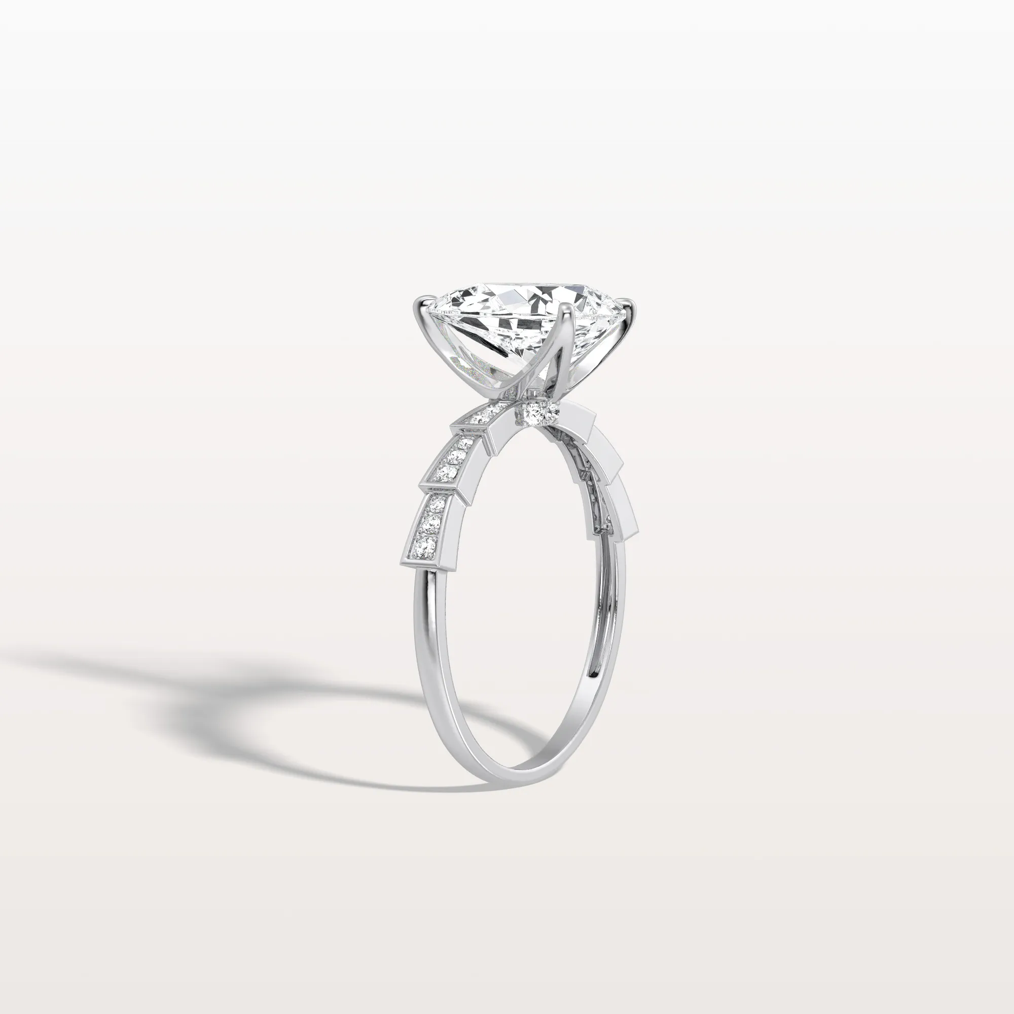 Celeste丨2CT Pear Cut Lab Diamond Hidden Halo Ring-Modern Style - Image 14