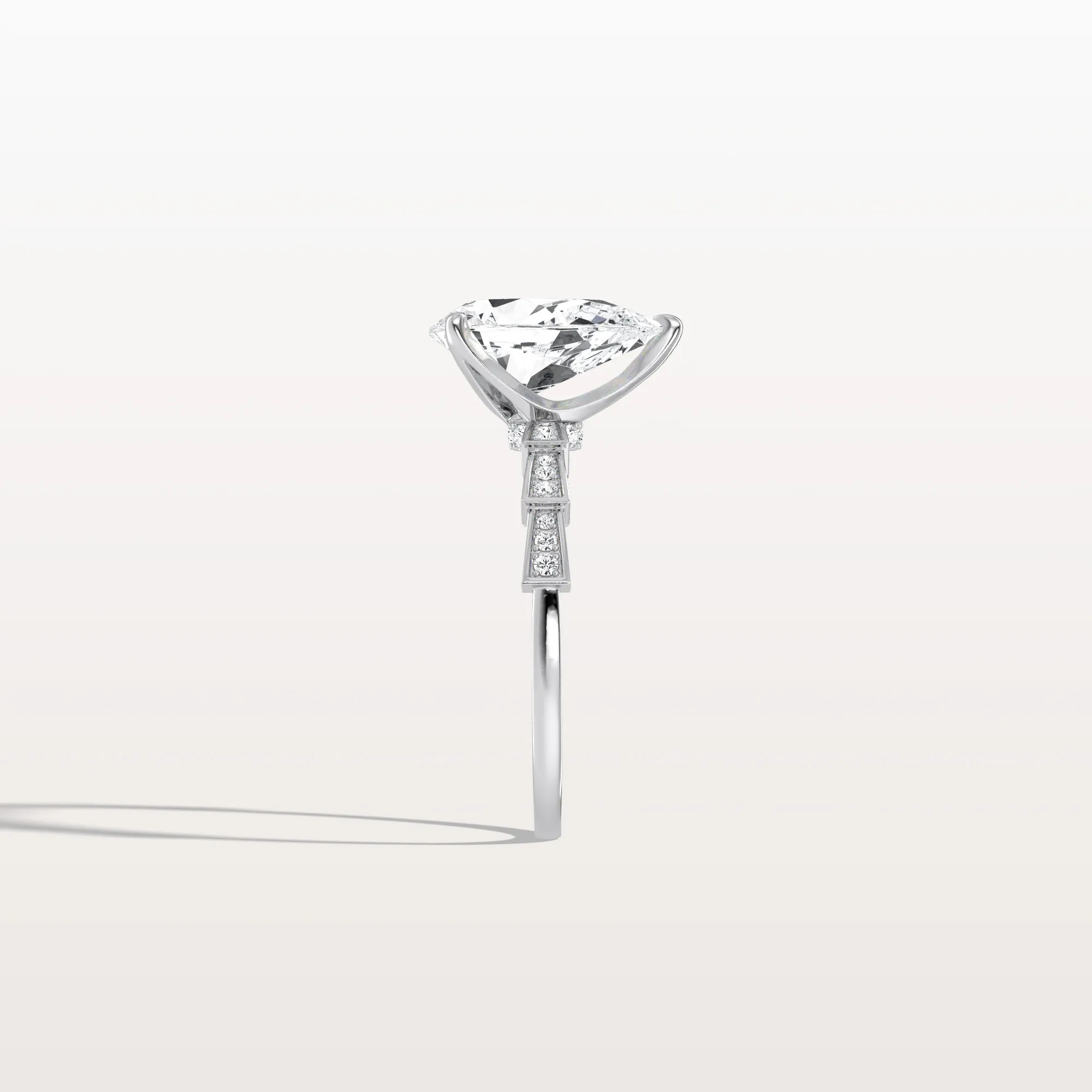 Celeste丨2CT Pear Cut Lab Diamond Hidden Halo Ring-Modern Style - Image 15