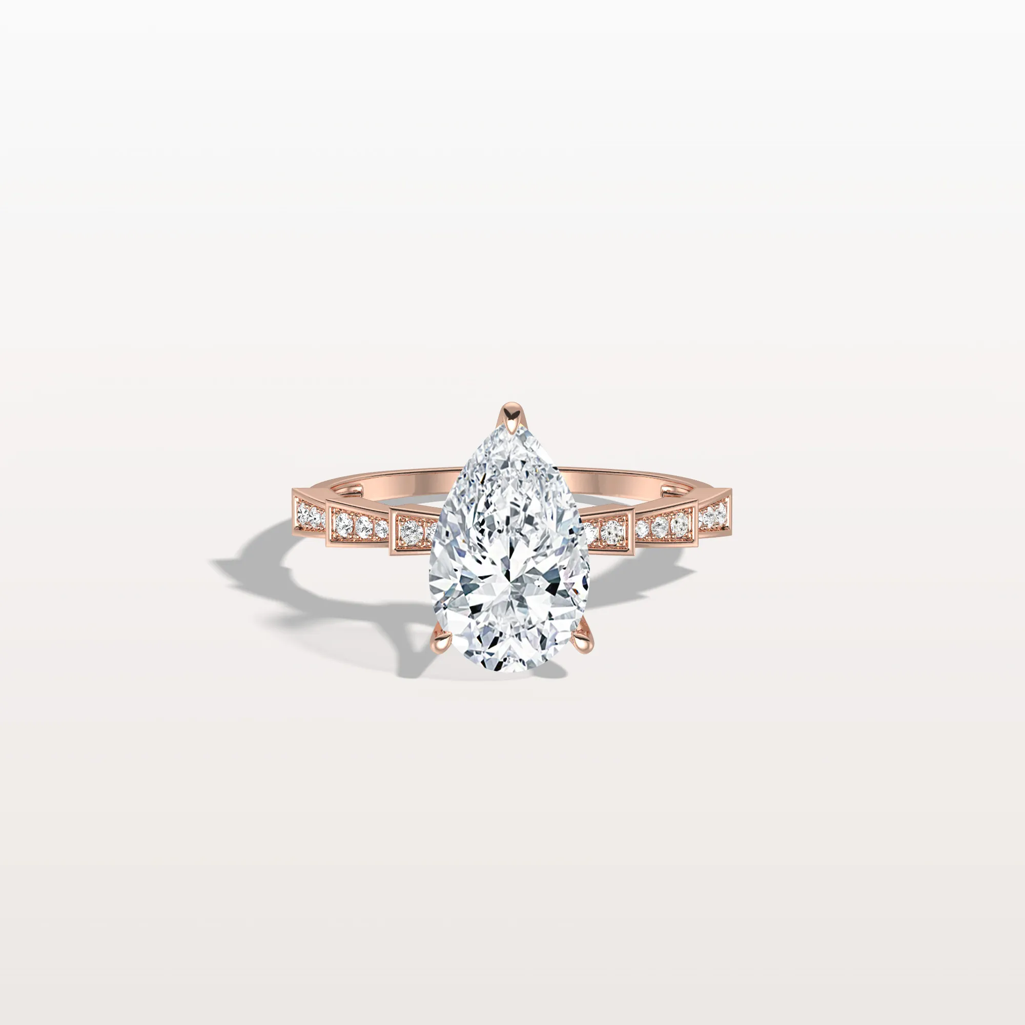 Celeste丨2CT Pear Cut Lab Diamond Hidden Halo Ring-Modern Style - Image 16