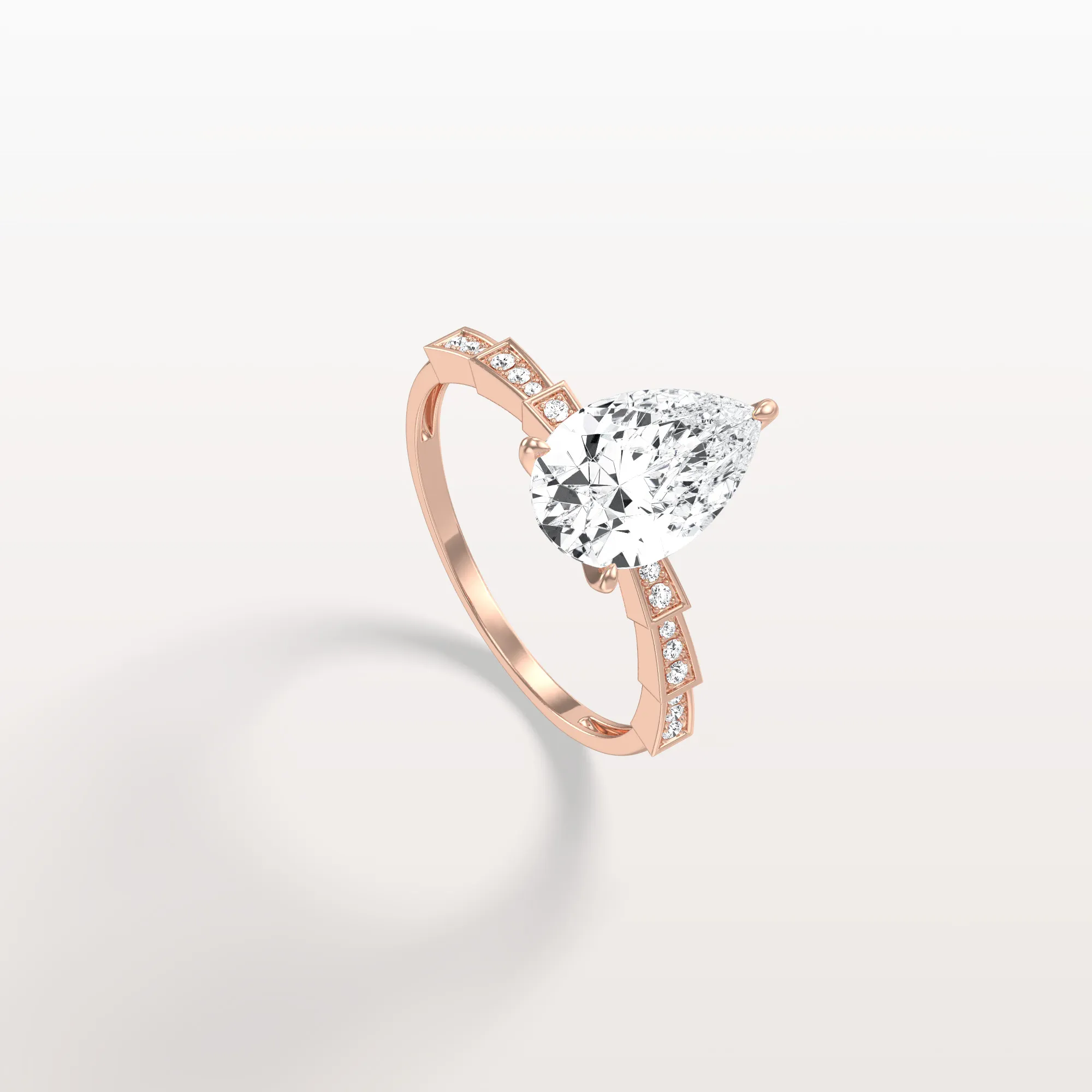 Celeste丨2CT Pear Cut Lab Diamond Hidden Halo Ring-Modern Style - Image 19