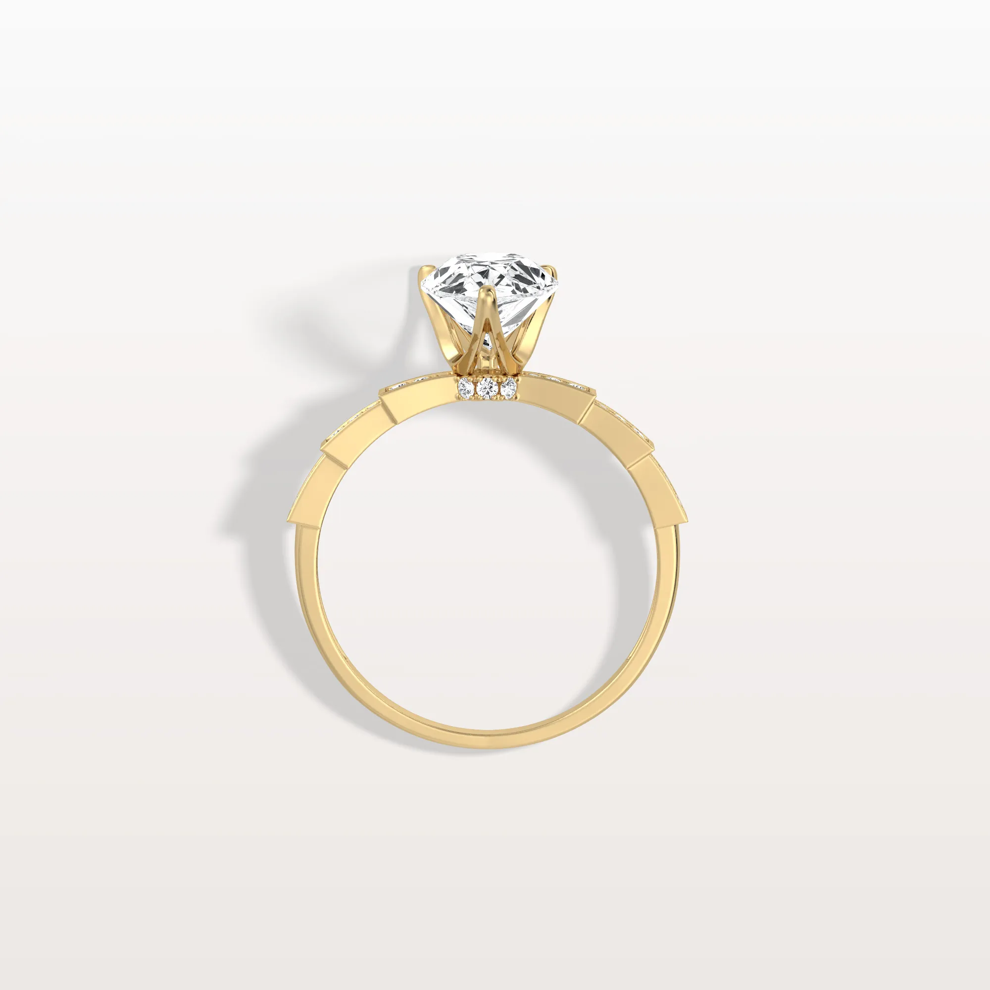 Celeste丨2CT Pear Cut Lab Diamond Hidden Halo Ring-Modern Style - Image 7