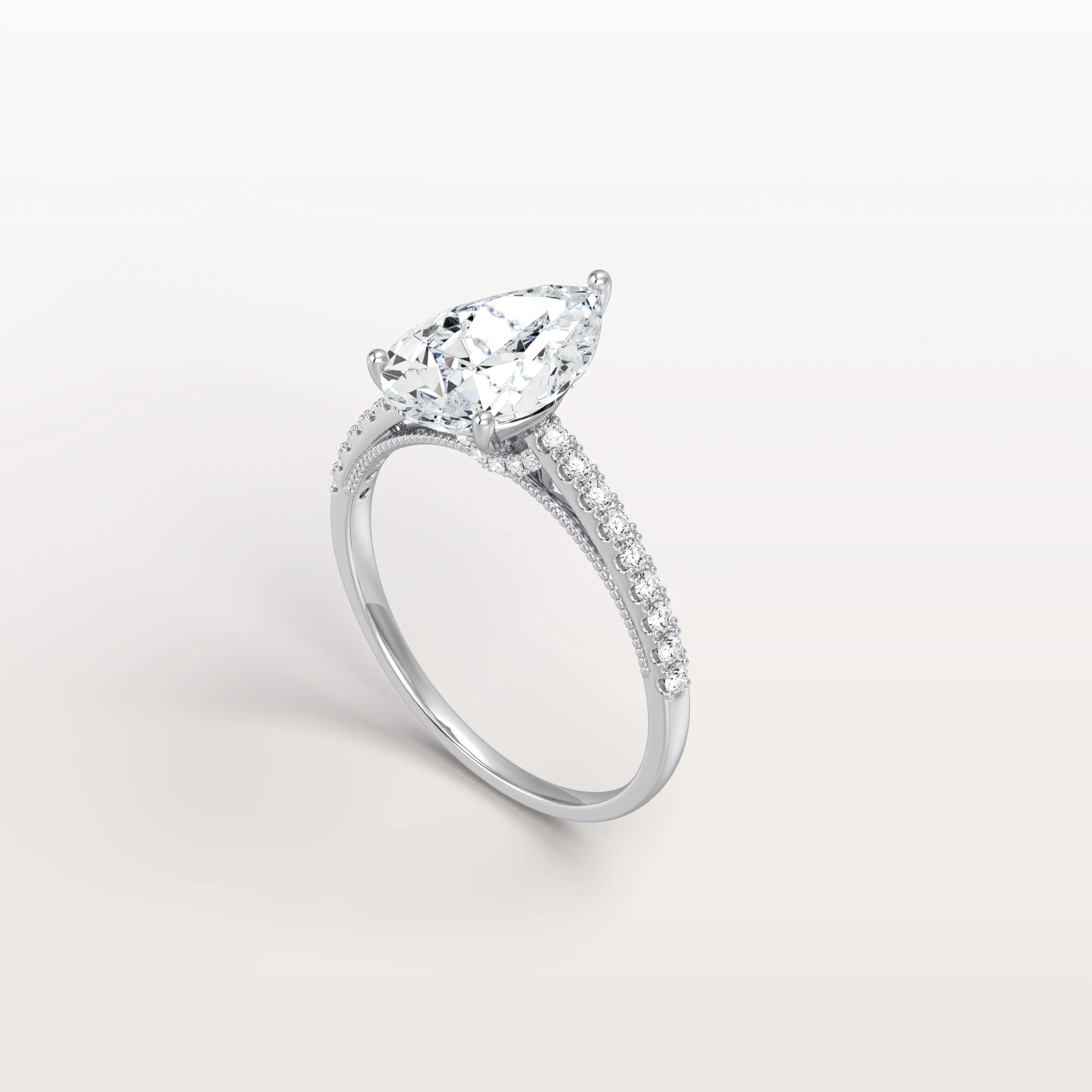 Evie丨2CT Pear Cut Lab Grown Diamond Engagement Ring With Basket Setting - Image 12