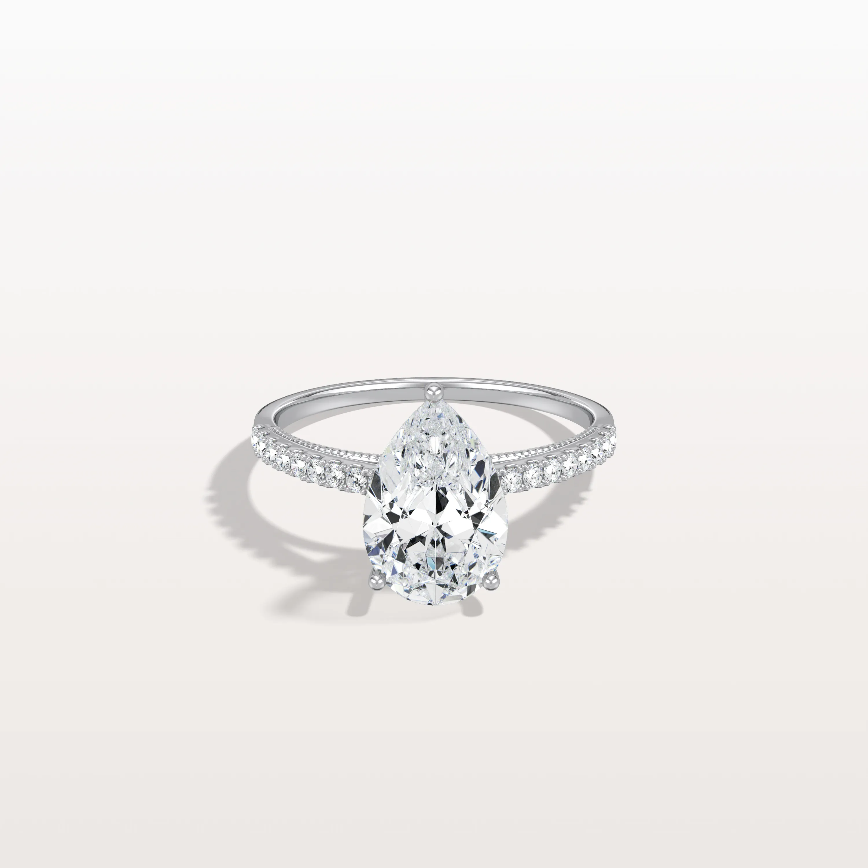 Evie丨2CT Pear Cut Lab Grown Diamond Engagement Ring With Basket Setting - Image 9