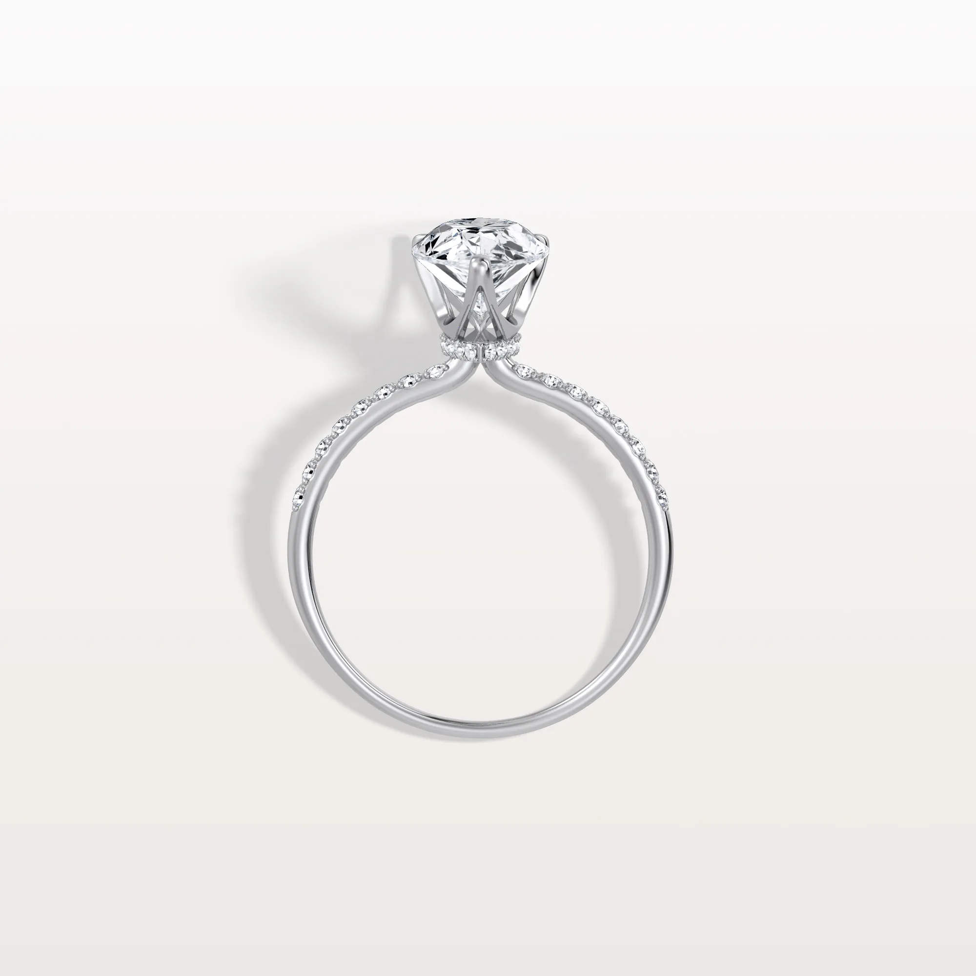 Selene丨2CT Pear Lab Diamond Engagement Ring–Pave Band in 14K Gold - Image 26