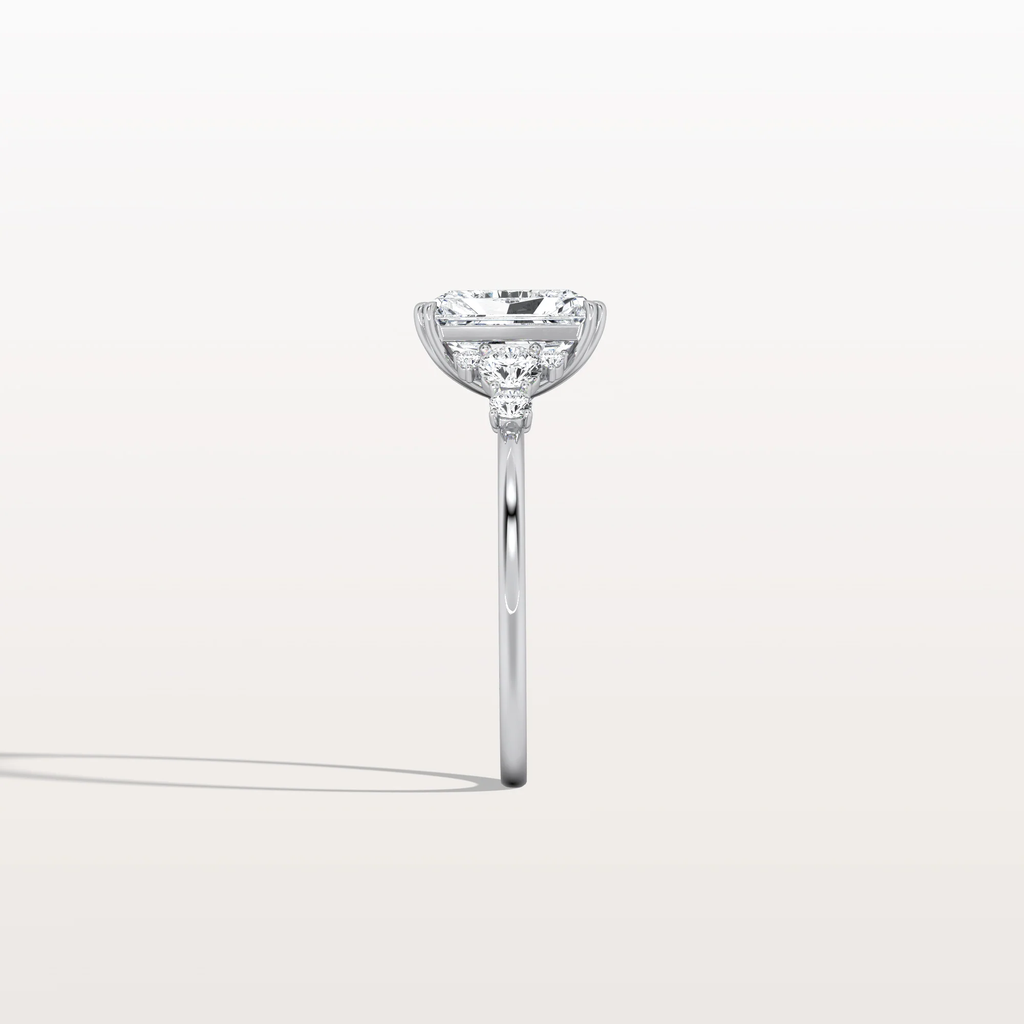 Serene丨2CT Radiant Cut Lab Diamond Side Stone Engagement Ring - Image 29