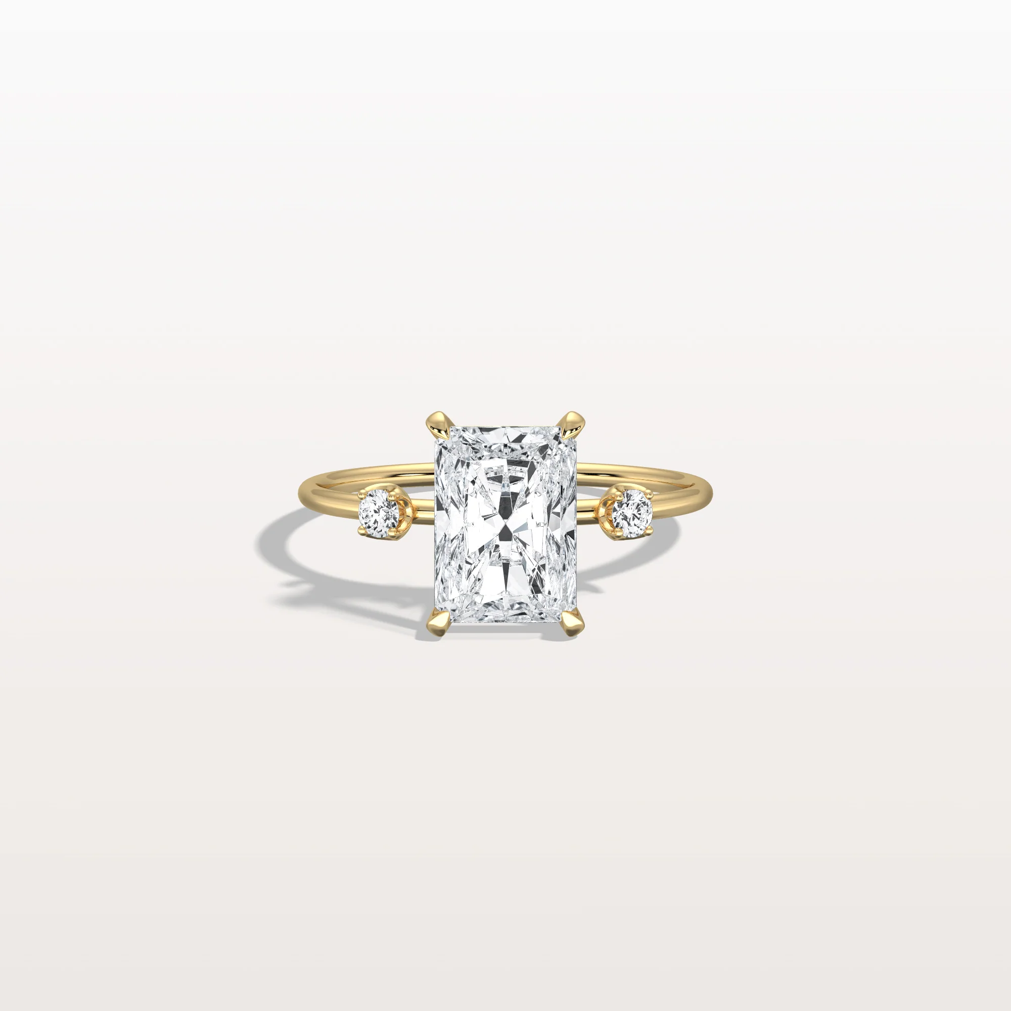 Liora丨2CT Radiant Cut Lab Grown Diamond Three Stones Engagment Ring