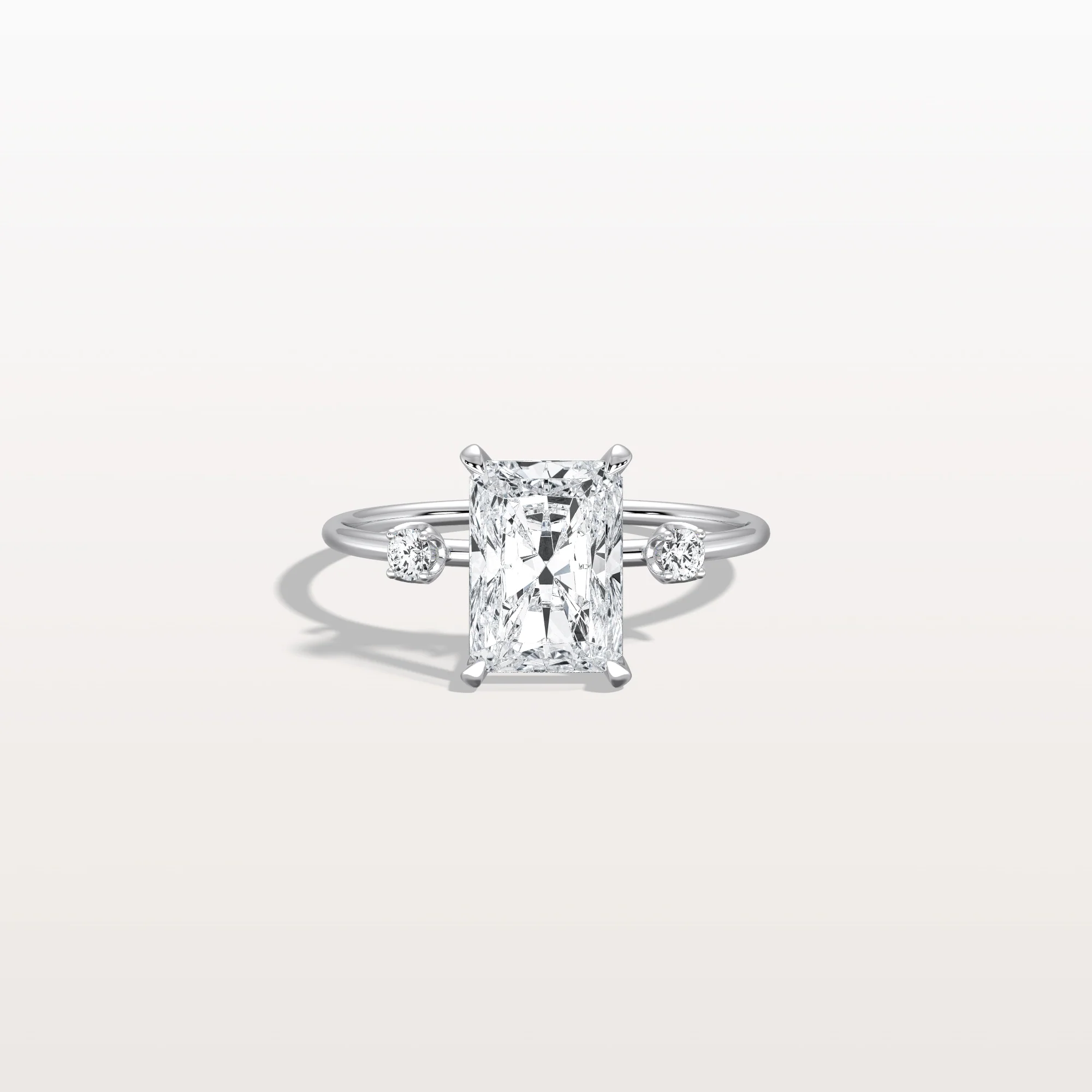 Liora丨2CT Radiant Cut Lab Grown Diamond Three Stones Engagment Ring - Image 26