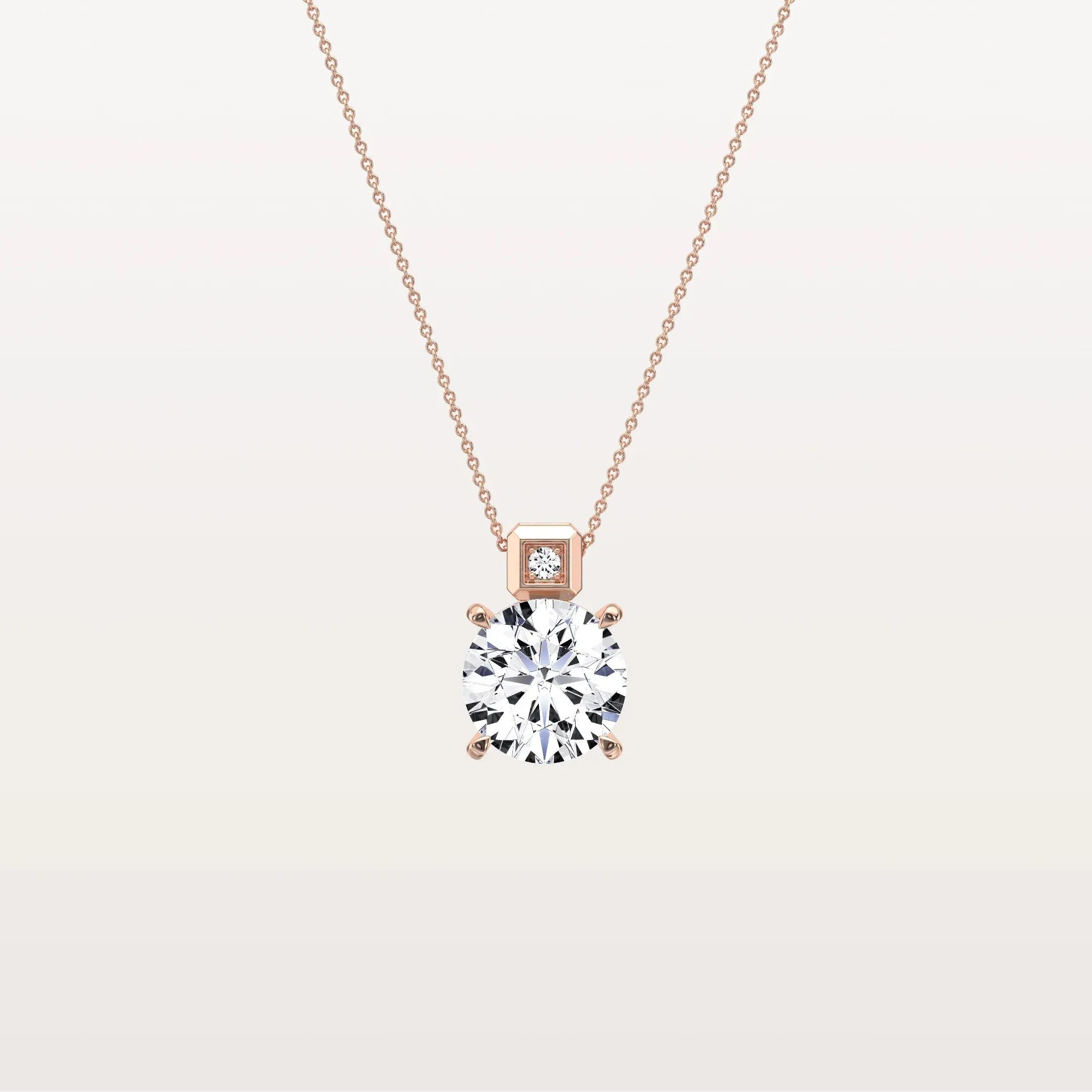 2CT Round Lab Grown Diamond Necklace in 14K Gold/Platinum - Image 14