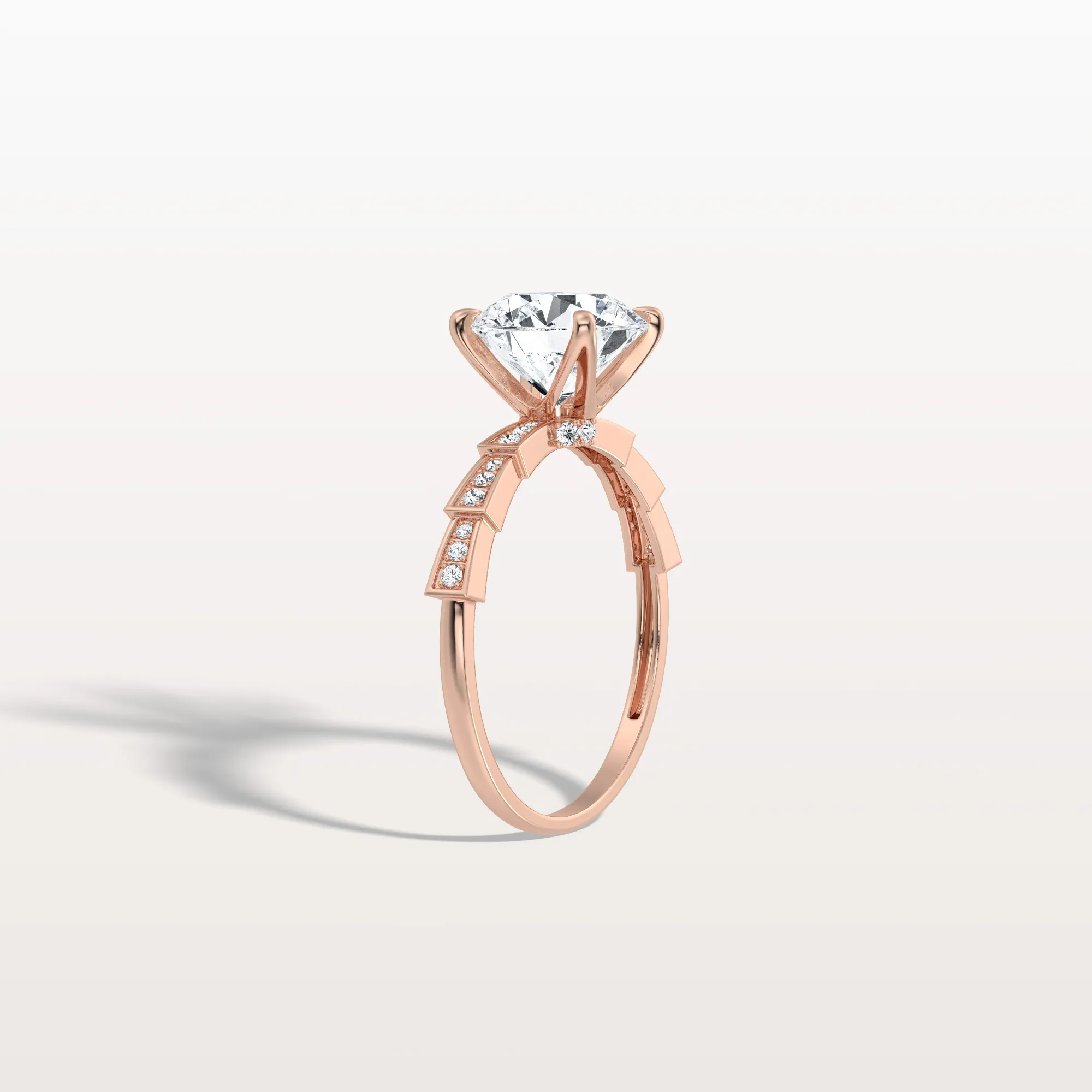 Mira丨2CT Round Solitaire Lab-grown Diamond Channel Set Engagement Ring - Image 12