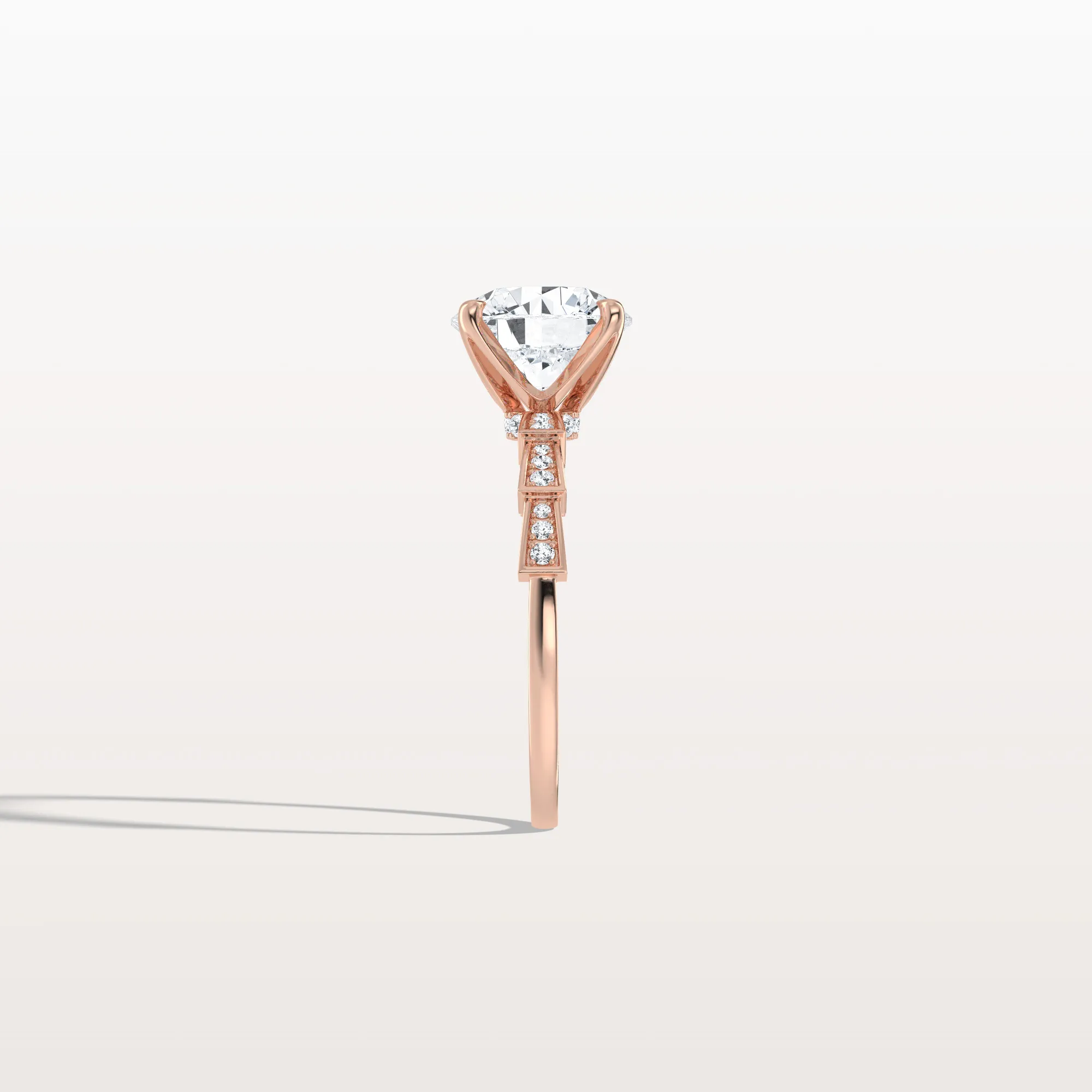 Mira丨2CT Round Solitaire Lab-grown Diamond Channel Set Engagement Ring - Image 13