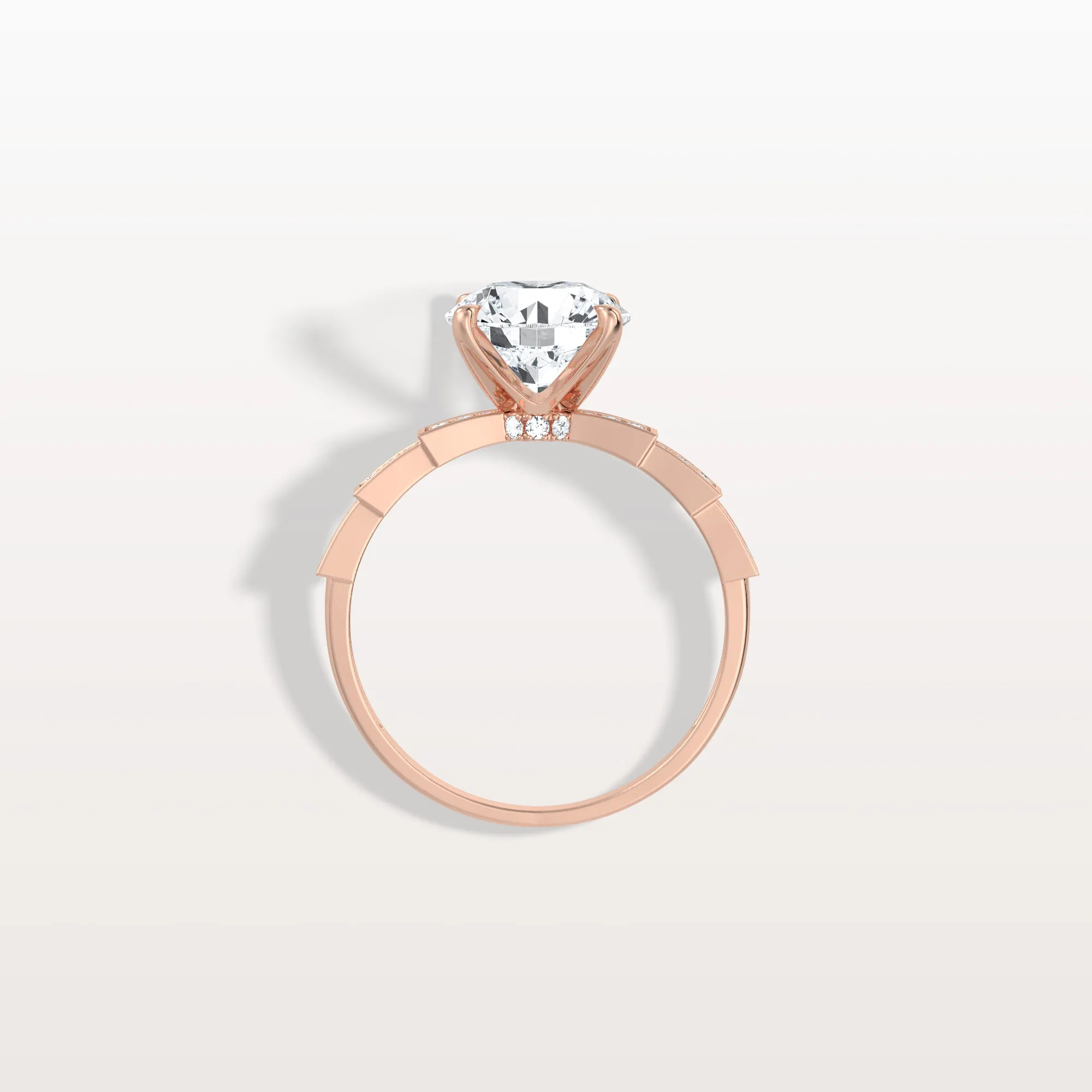 Mira丨2CT Round Solitaire Lab-grown Diamond Channel Set Engagement Ring - Image 15
