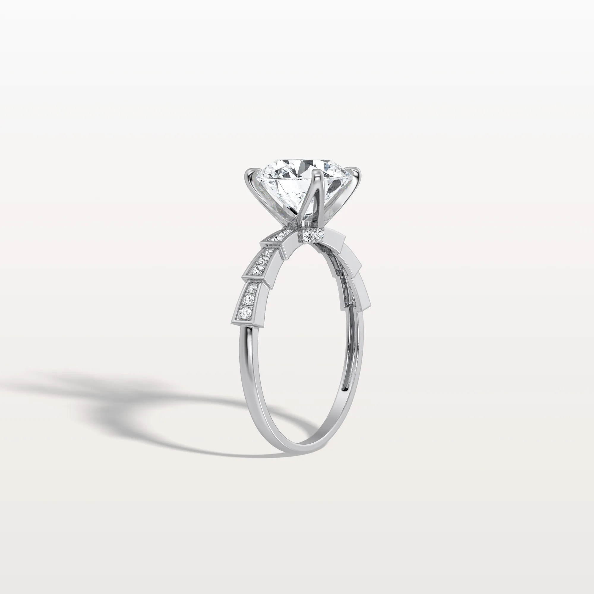 Mira丨2CT Round Solitaire Lab-grown Diamond Channel Set Engagement Ring - Image 19