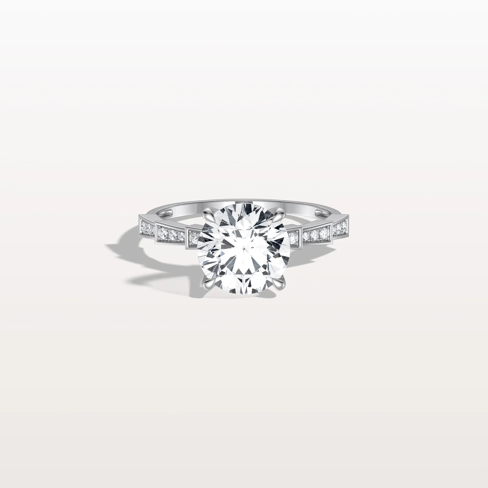 Mira丨2CT Round Solitaire Lab-grown Diamond Channel Set Engagement Ring - Image 23