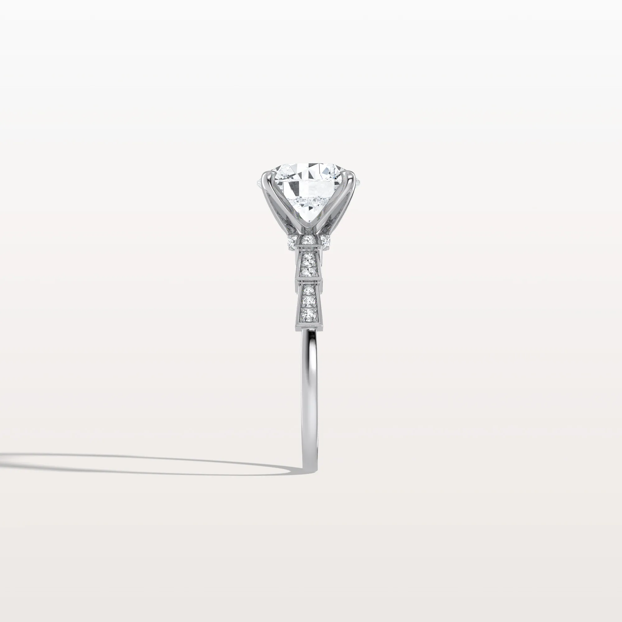 Mira丨2CT Round Solitaire Lab-grown Diamond Channel Set Engagement Ring - Image 26