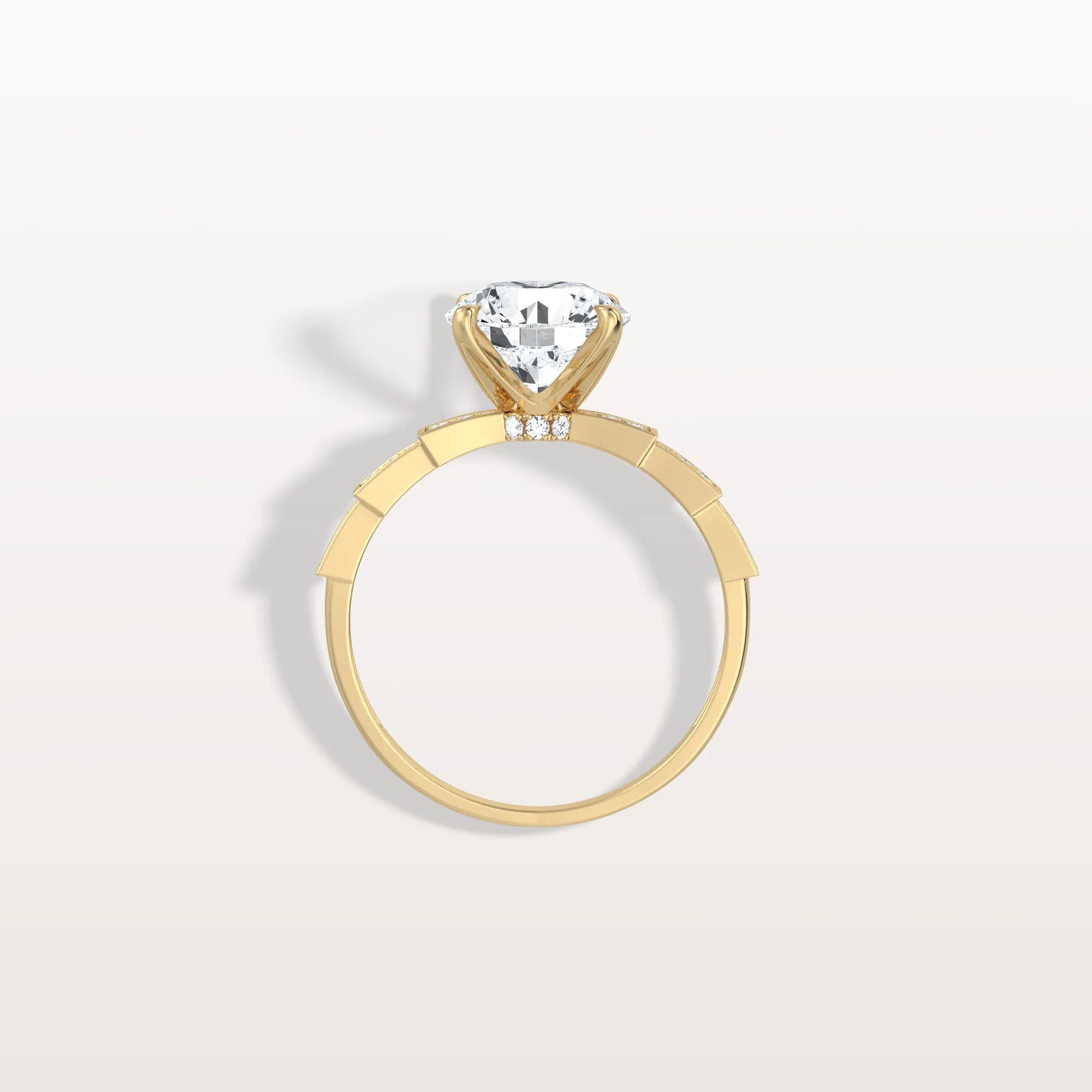 Mira丨2CT Round Solitaire Lab-grown Diamond Channel Set Engagement Ring - Image 5