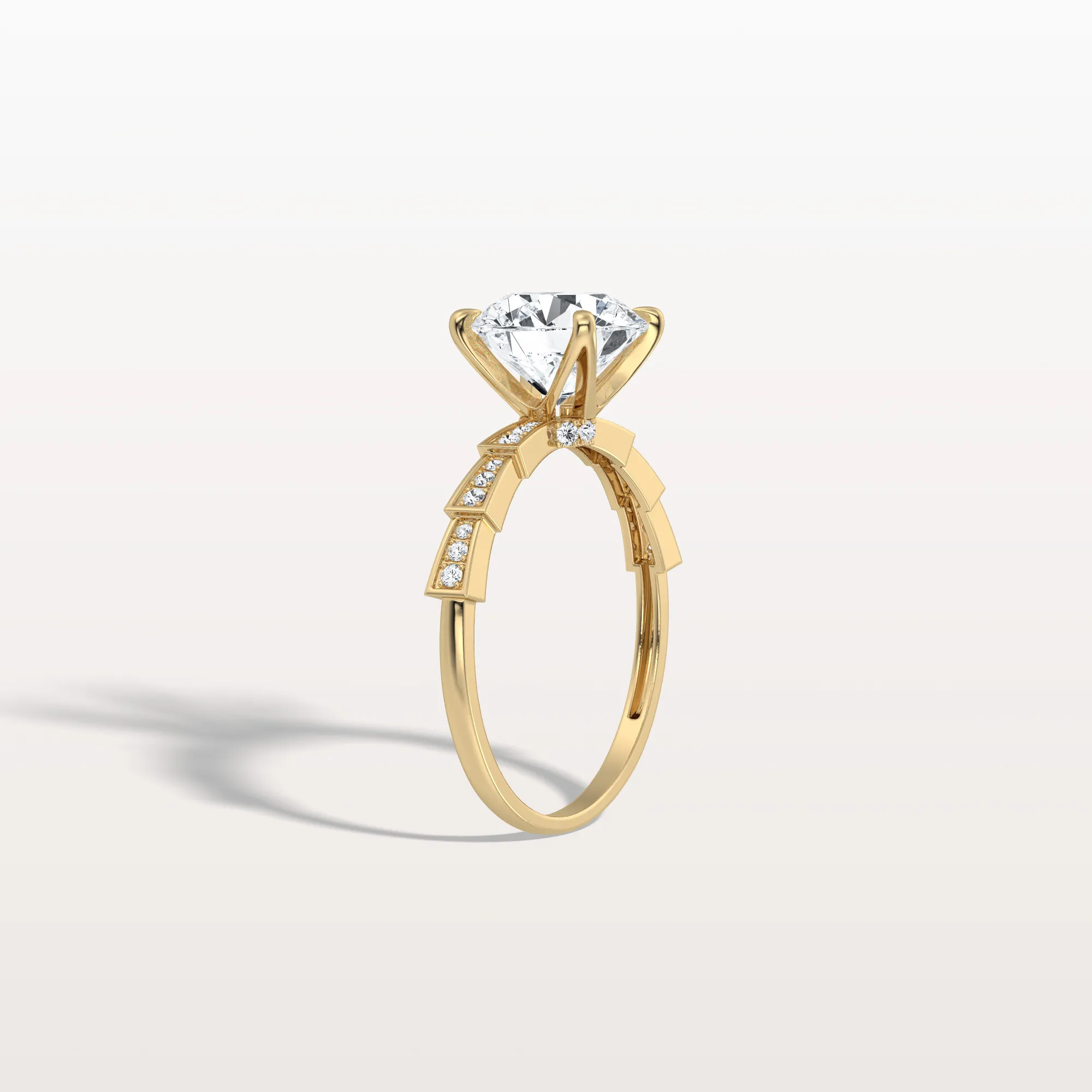 Mira丨2CT Round Solitaire Lab-grown Diamond Channel Set Engagement Ring - Image 6