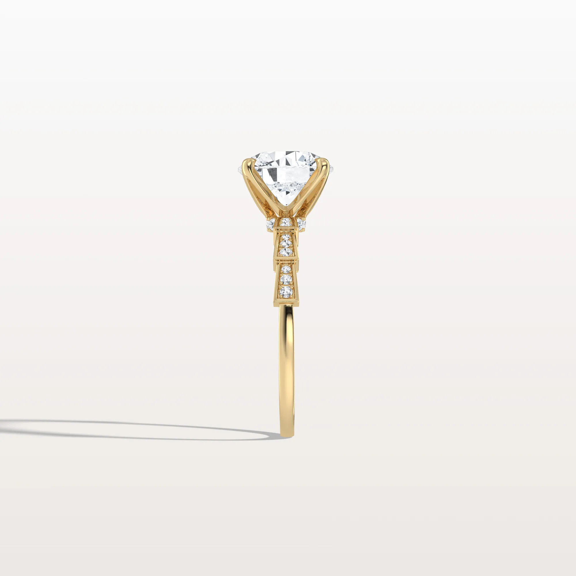 Mira丨2CT Round Solitaire Lab-grown Diamond Channel Set Engagement Ring - Image 7
