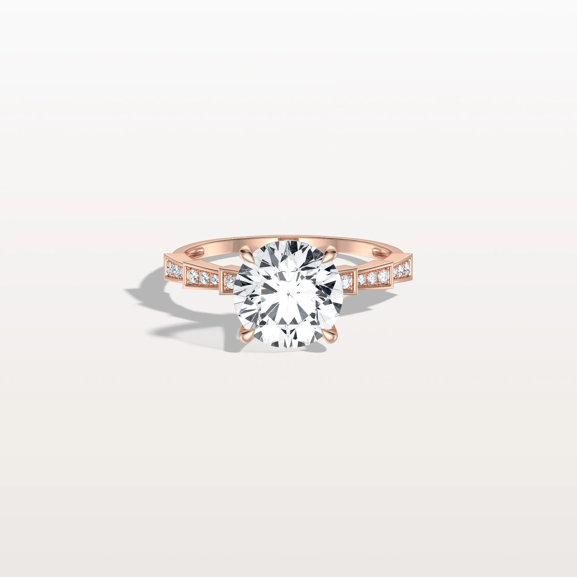 Mira丨2CT Round Solitaire Lab-grown Diamond Channel Set Engagement Ring - Image 9