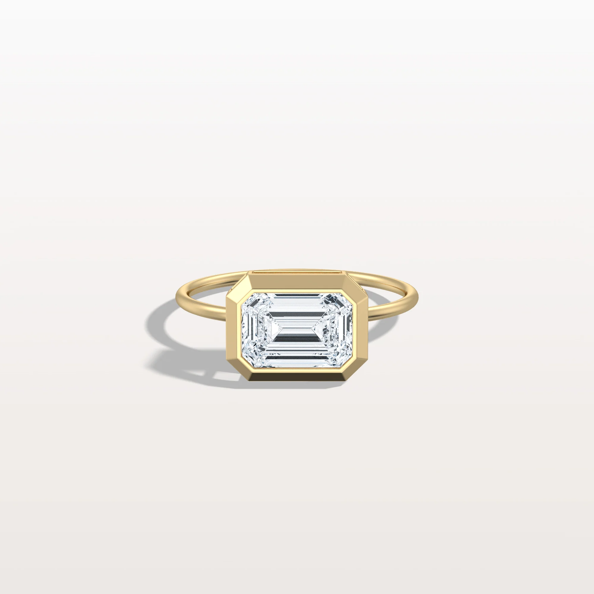 Ivy丨2CT Solitaire Bezel Set Lab Diamond Engagement Ring In 14K Solid Gold/Platinum