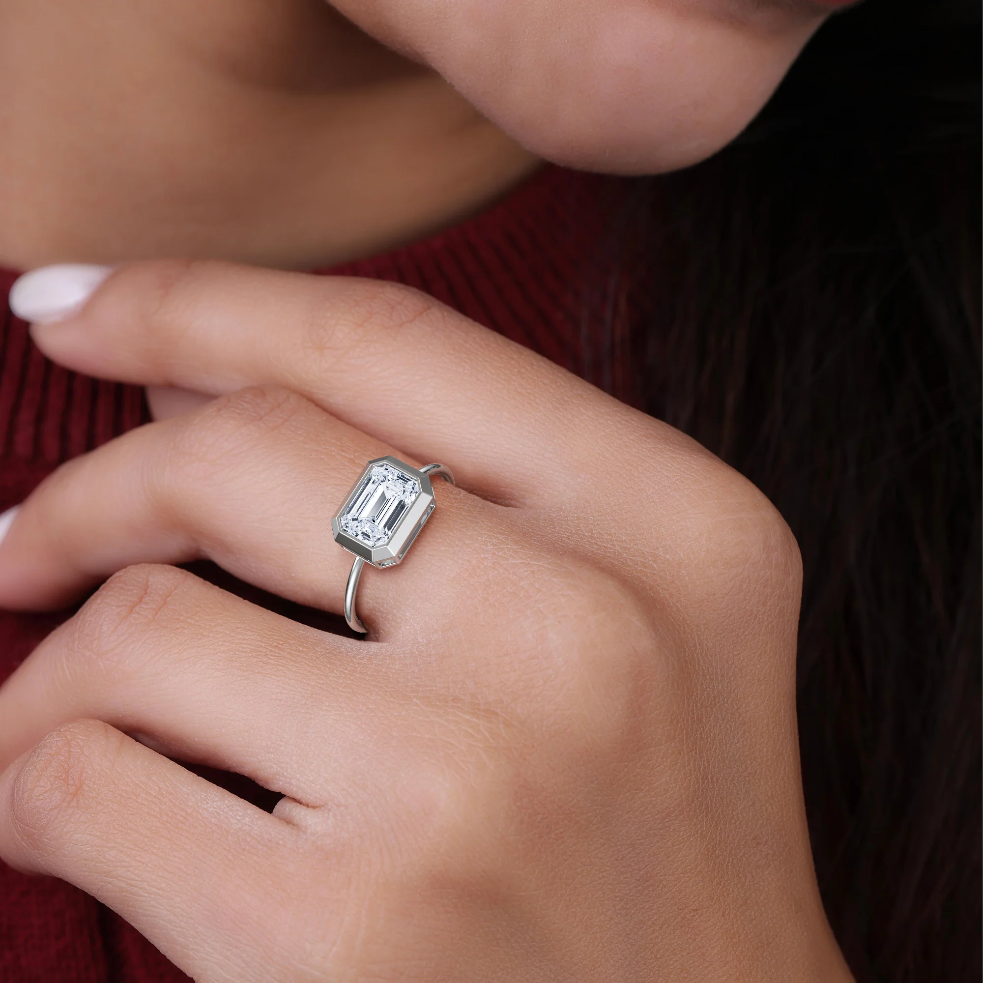 Ivy丨2CT Solitaire Bezel Set Lab Diamond Engagement Ring In 14K Solid Gold/Platinum - Image 31