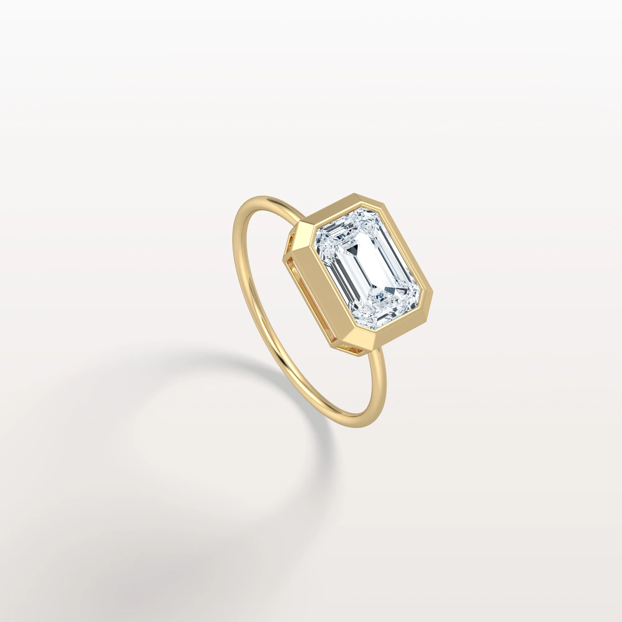 Ivy丨2CT Solitaire Bezel Set Lab Diamond Engagement Ring In 14K Solid Gold/Platinum - Image 4