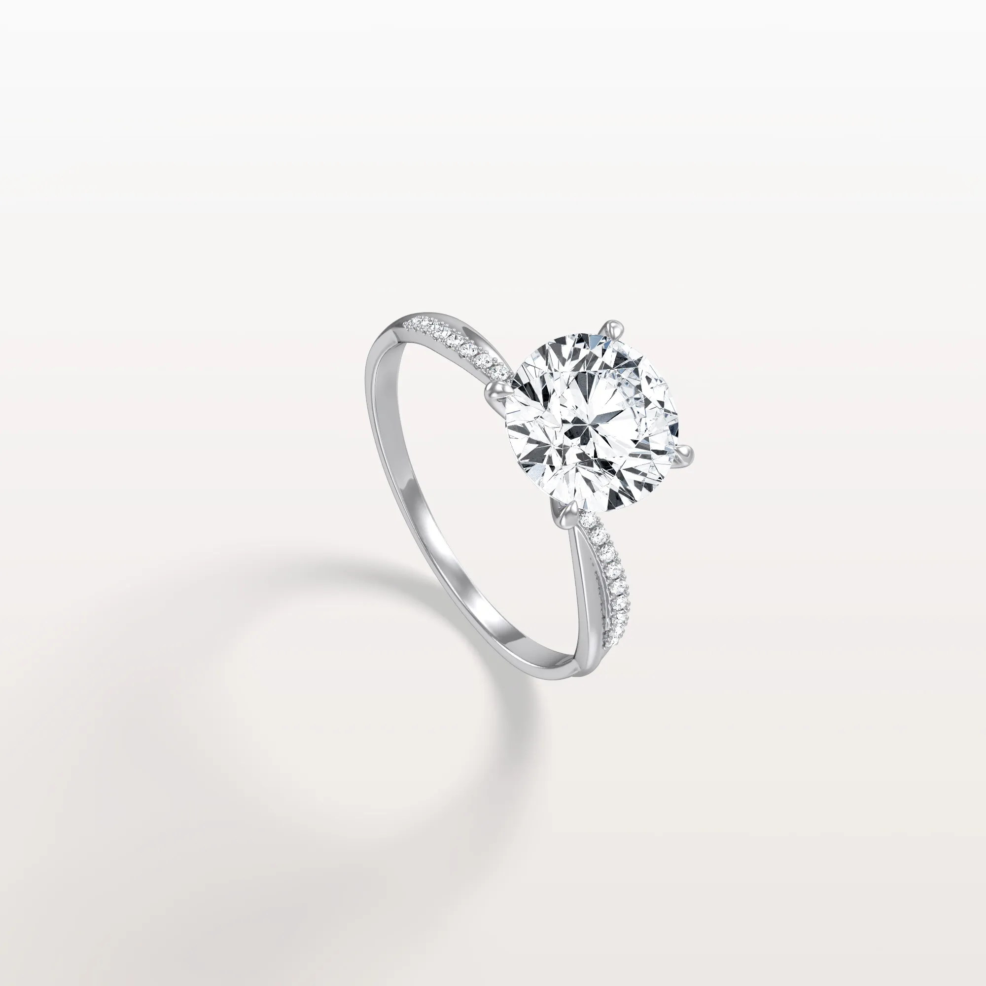 Alina丨2CT Twisted Engagement Ring with Round Lab Grown Diamond - Image 14