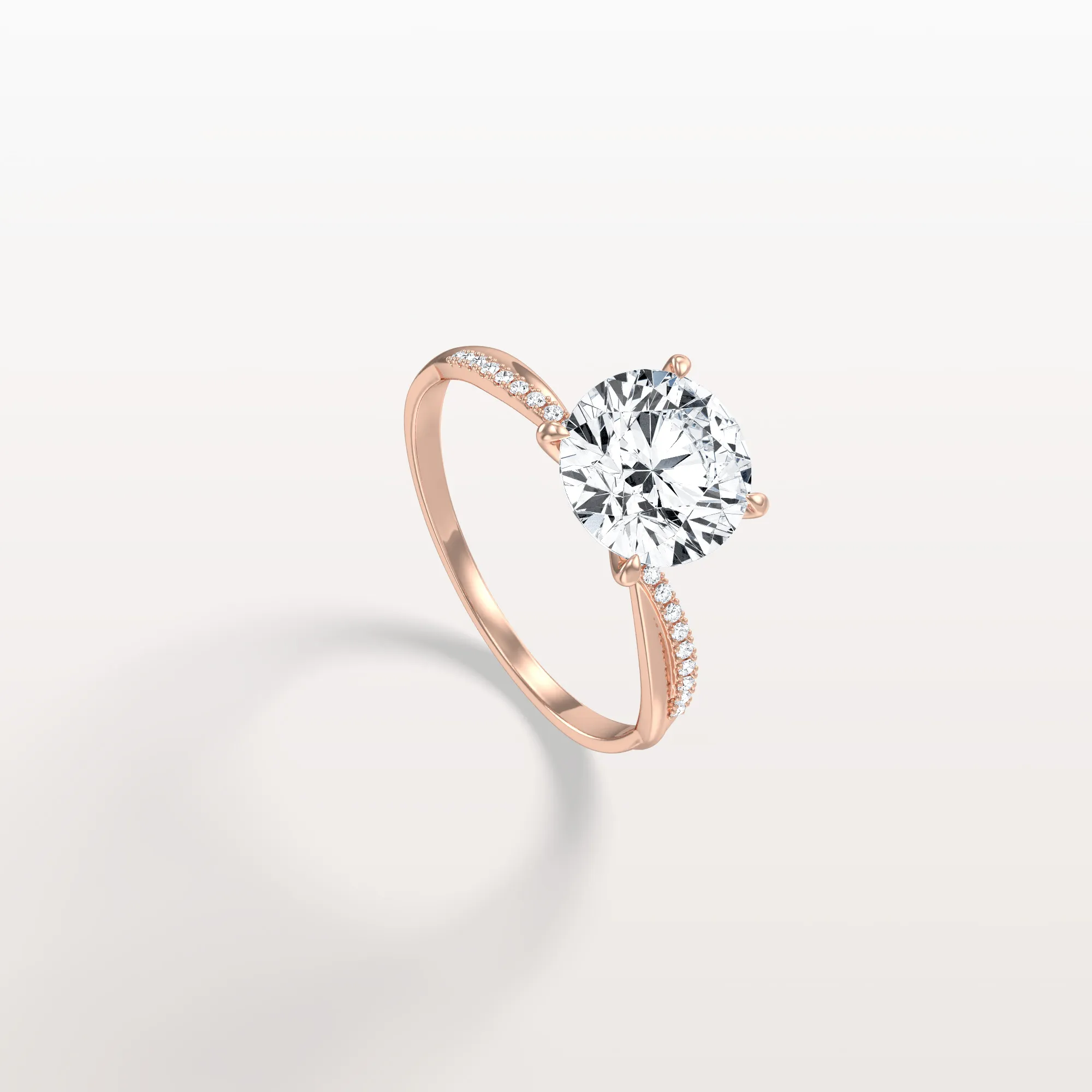 Alina丨2CT Twisted Engagement Ring with Round Lab Grown Diamond - Image 21