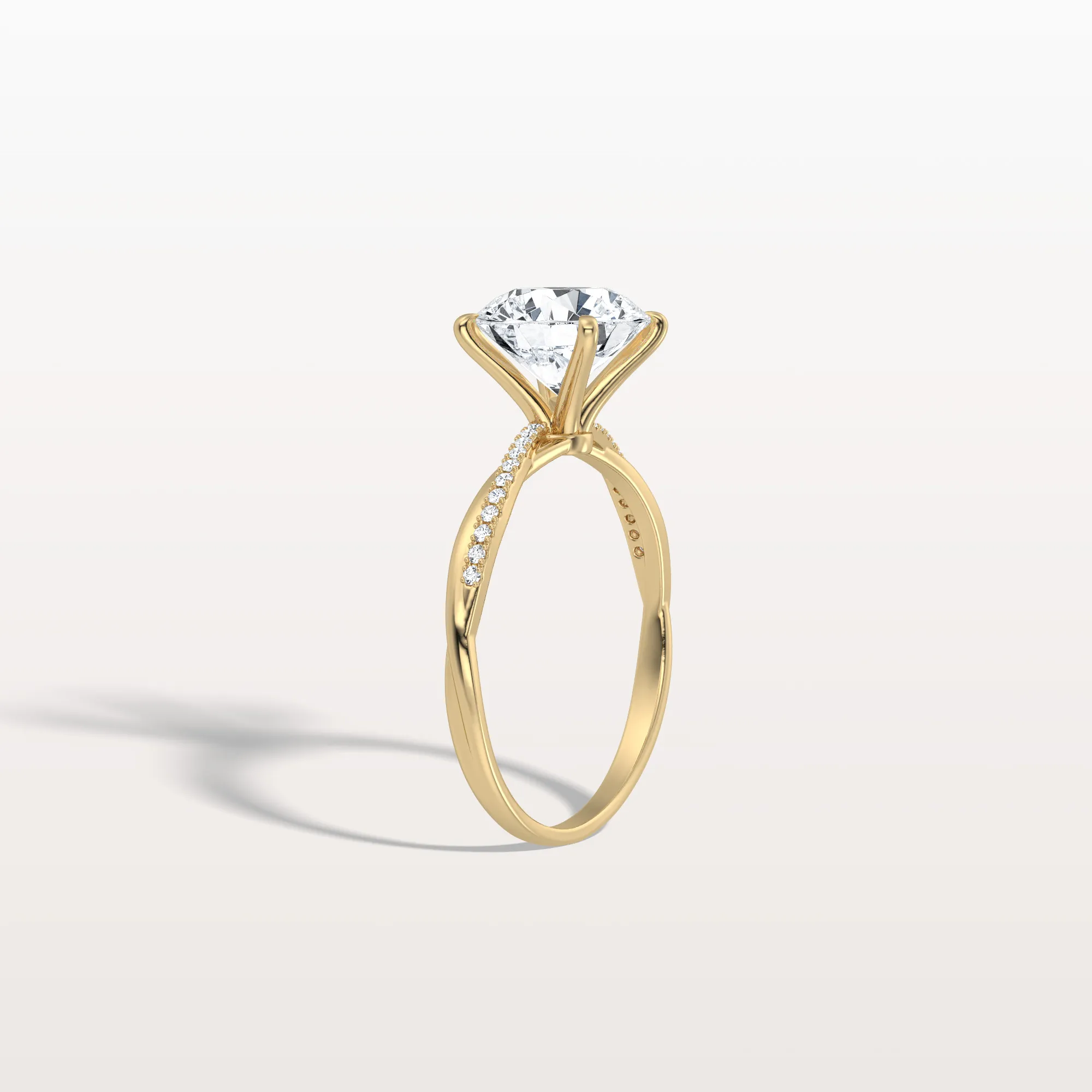 Alina丨2CT Twisted Engagement Ring with Round Lab Grown Diamond - Image 4