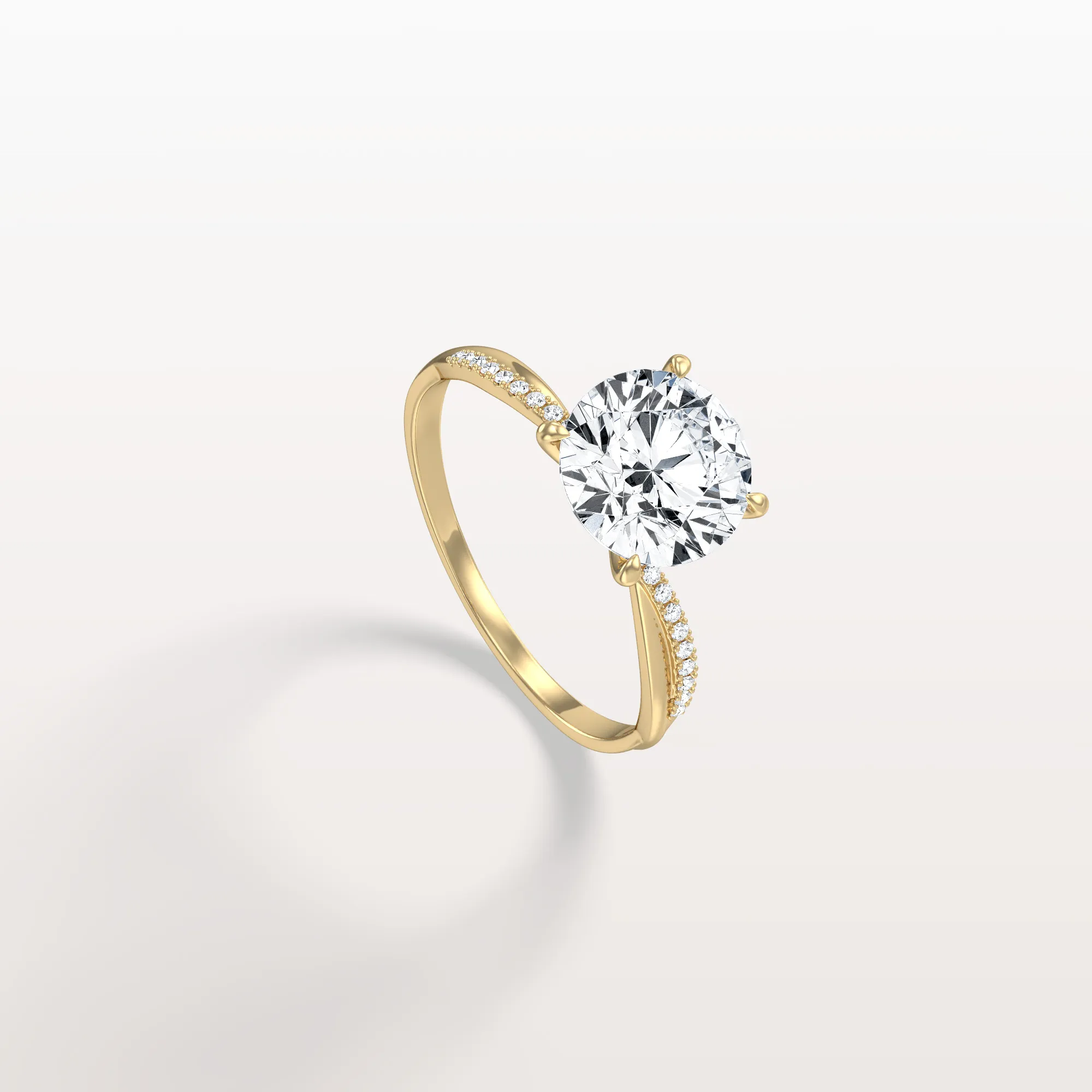 Alina丨2CT Twisted Engagement Ring with Round Lab Grown Diamond - Image 6