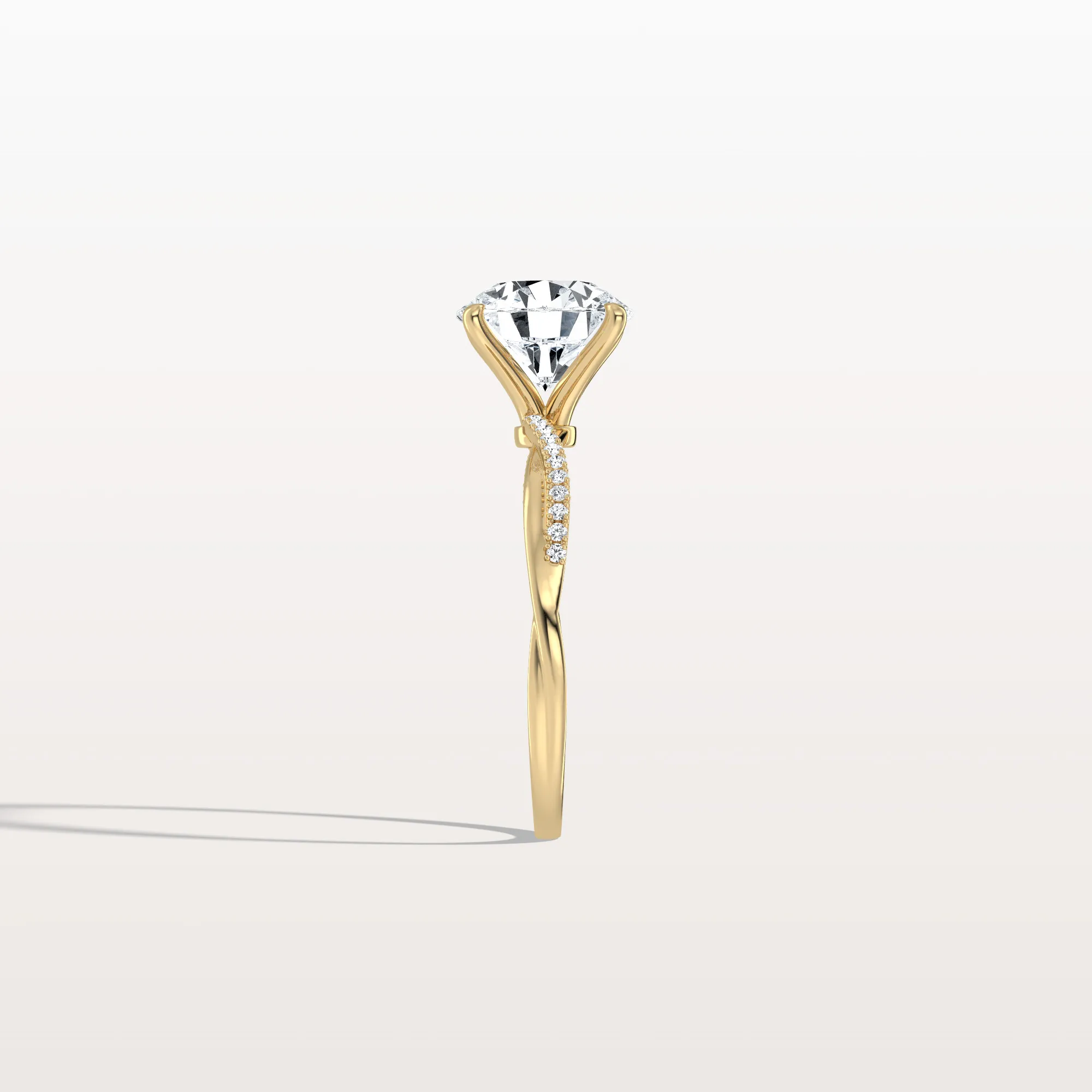 Alina丨2CT Twisted Engagement Ring with Round Lab Grown Diamond - Image 7