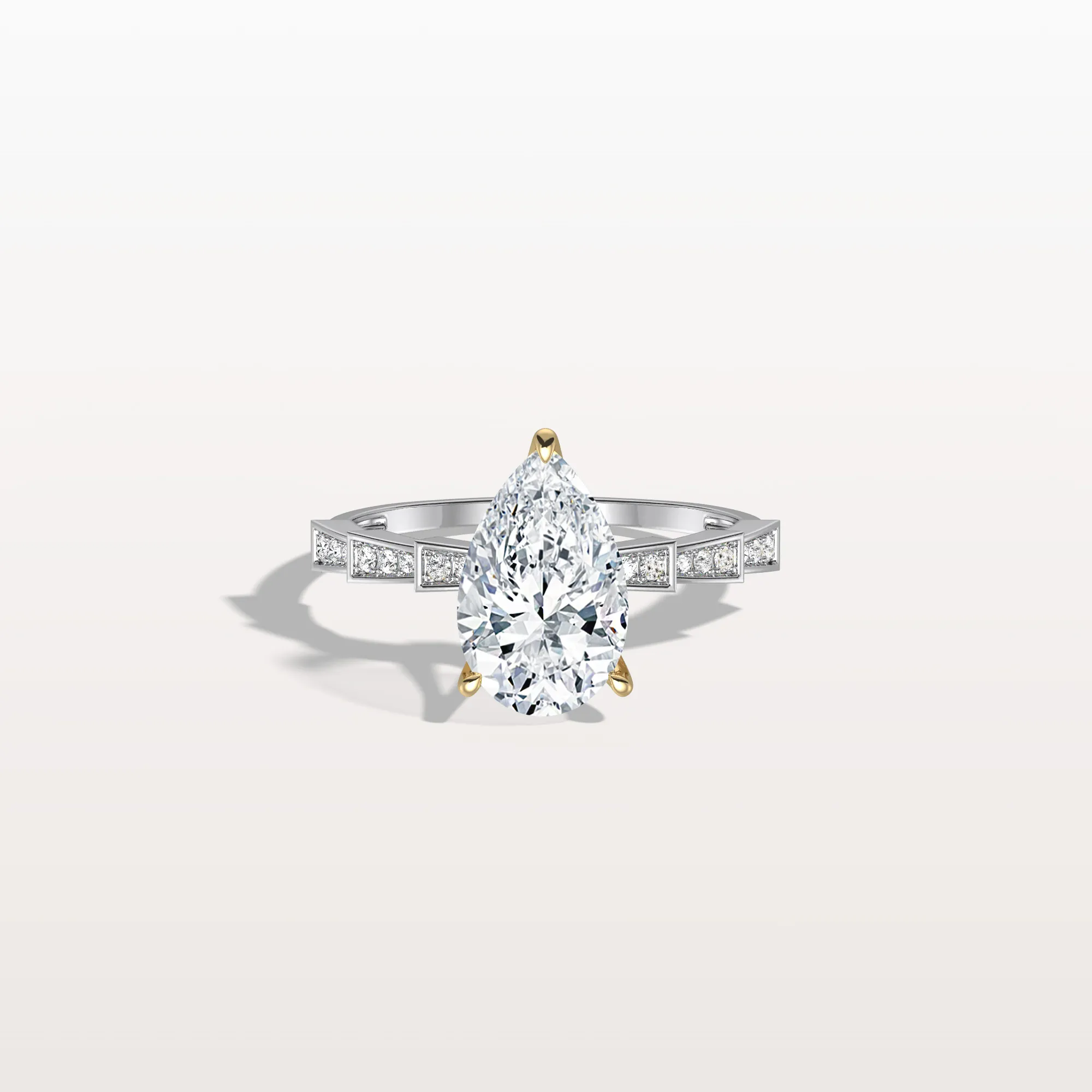 Celeste丨2CT Pear Cut Lab Diamond Hidden Halo Ring-Modern Style - Image 30