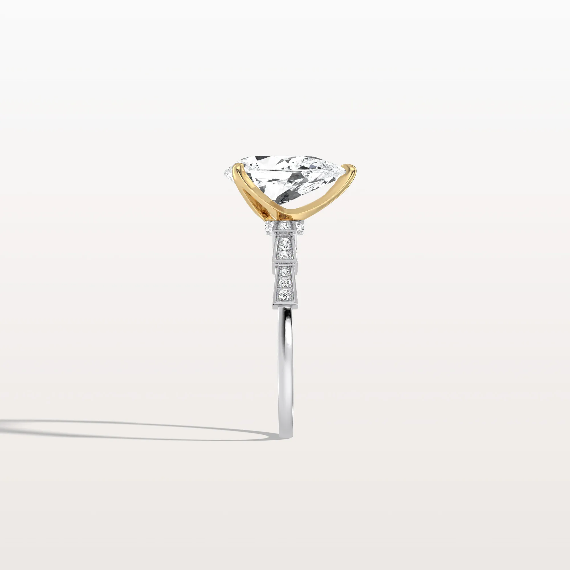 Celeste丨2CT Pear Cut Lab Diamond Hidden Halo Ring-Modern Style - Image 35