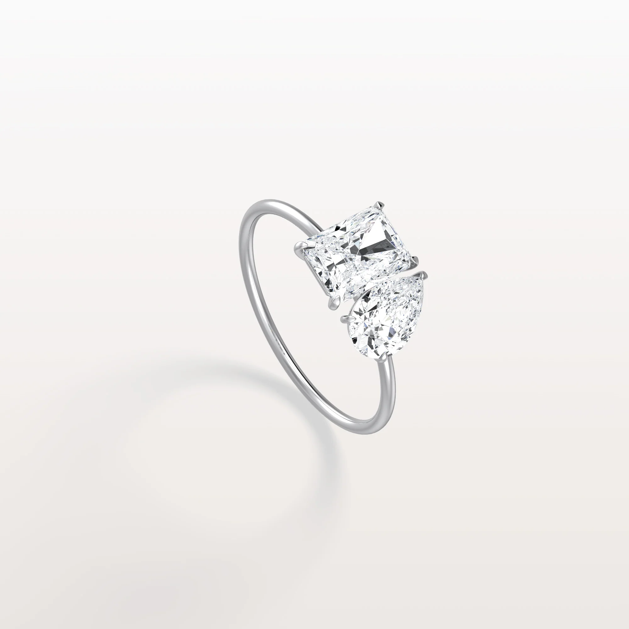 Ivory丨2CTW Lab Grown Diamond Toi Et Moi Engagement Ring In 14K Solid Gold/Platinum - Image 13