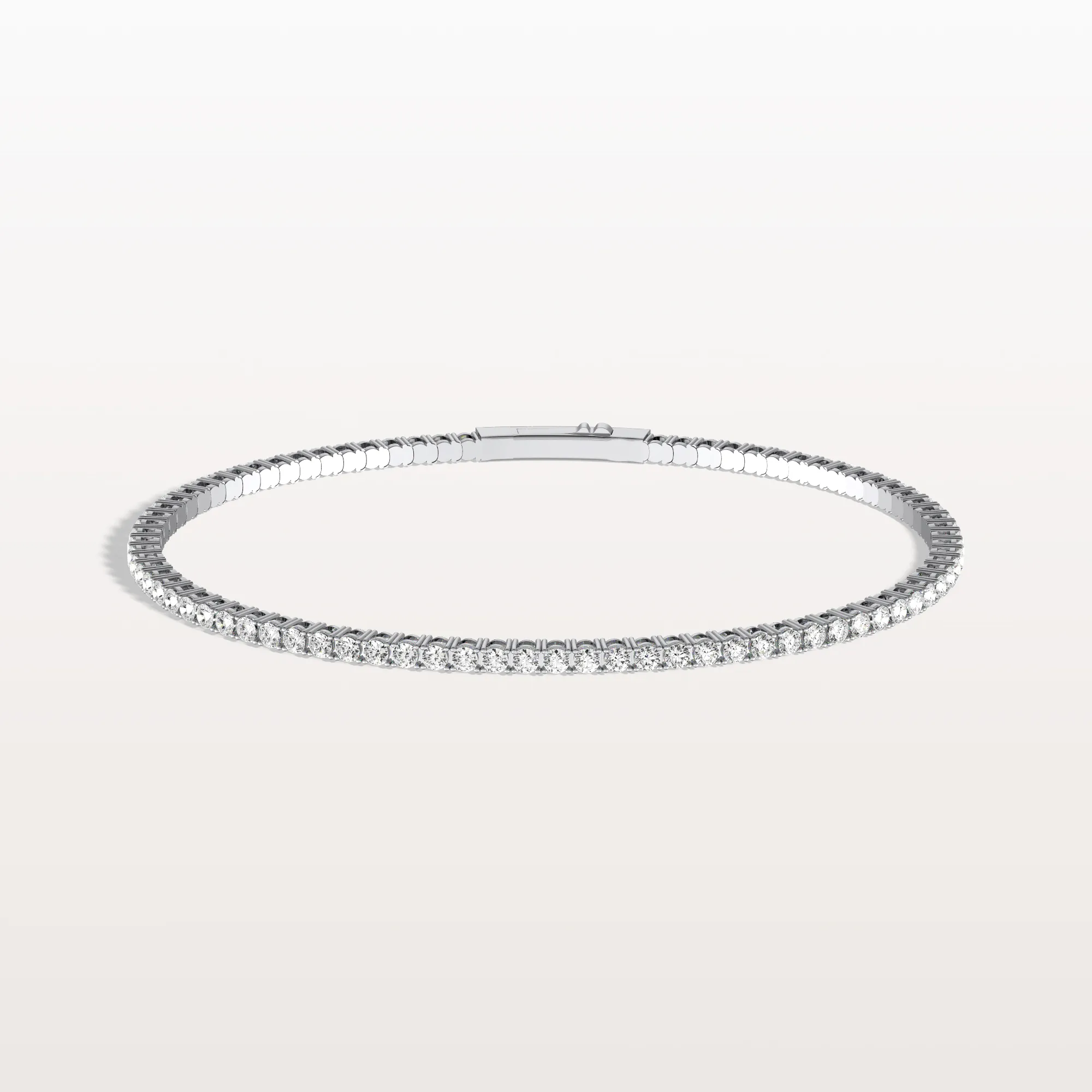 3.11CTW VVS Lab Grown Diamond Full Eternity 7 Inches Flexible Bangle - Image 4