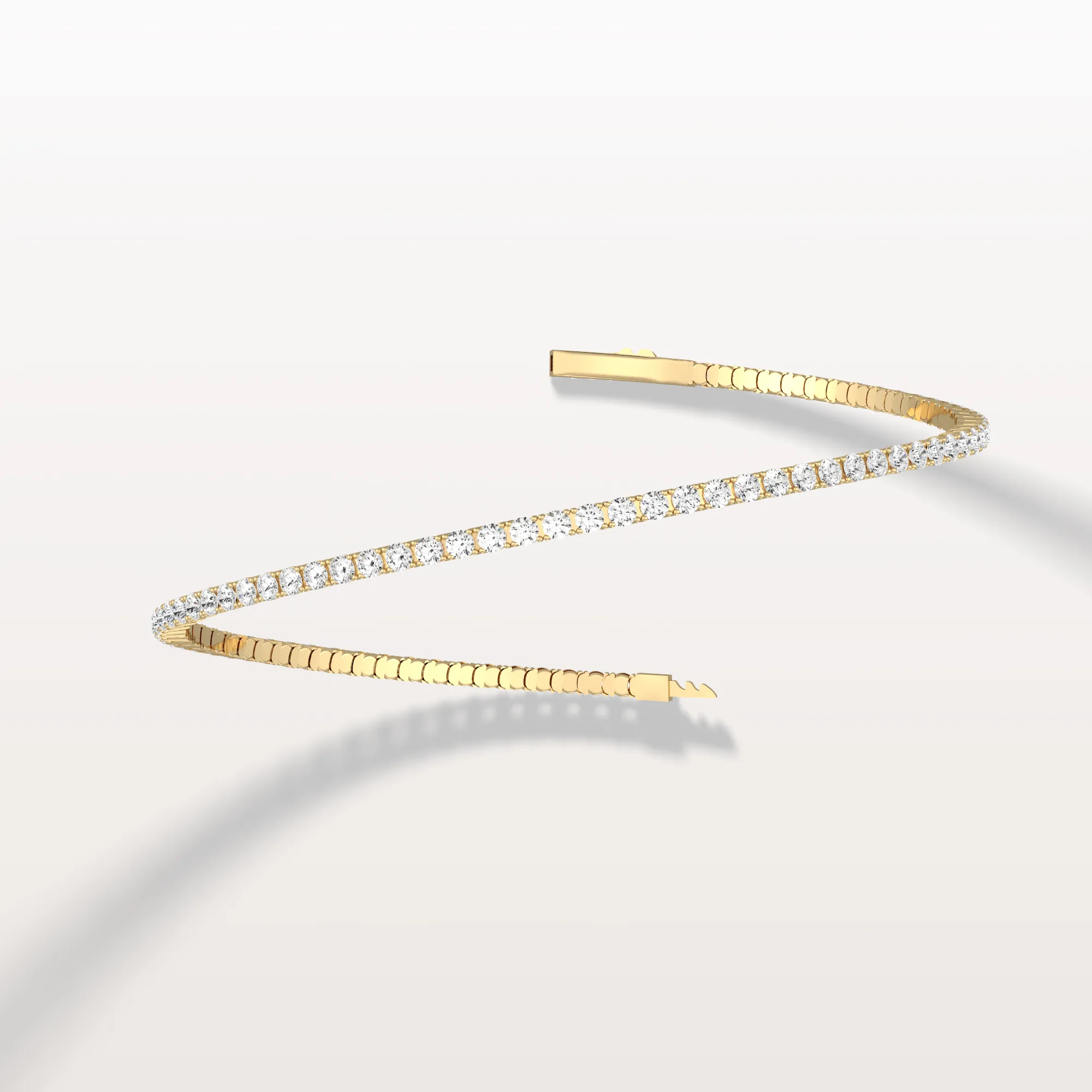 3.11CTW VVS Lab Grown Diamond Full Eternity 7 Inches Flexible Bangle - Image 15